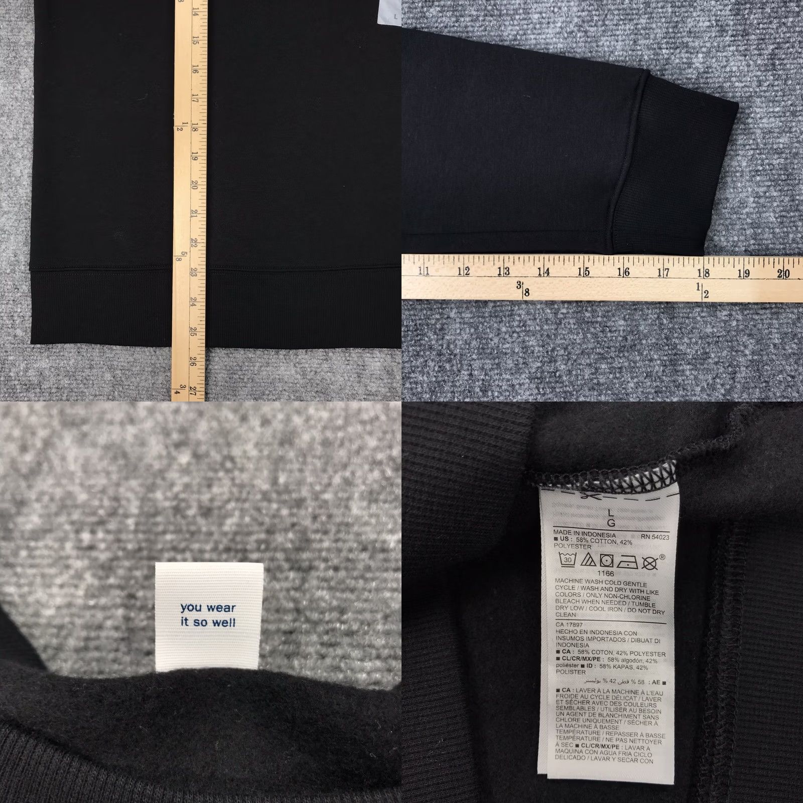 Old Navy VINTAGE NWOT Old Navy Women's Black Crewneck Sweatshirt Large Gusset Style Pullover Size L / US 10 / IT 46 - 8 Thumbnail