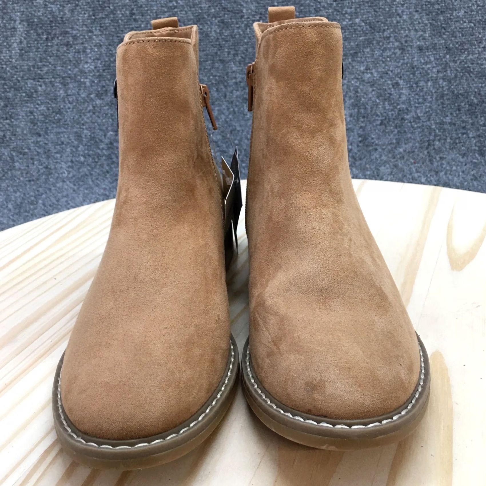 Vintage Universal Thread Boots Womens 7 Brenna Ankle Booties Brown Fabric Side Zip NEW Size US 7 / IT 37 - 7 Thumbnail