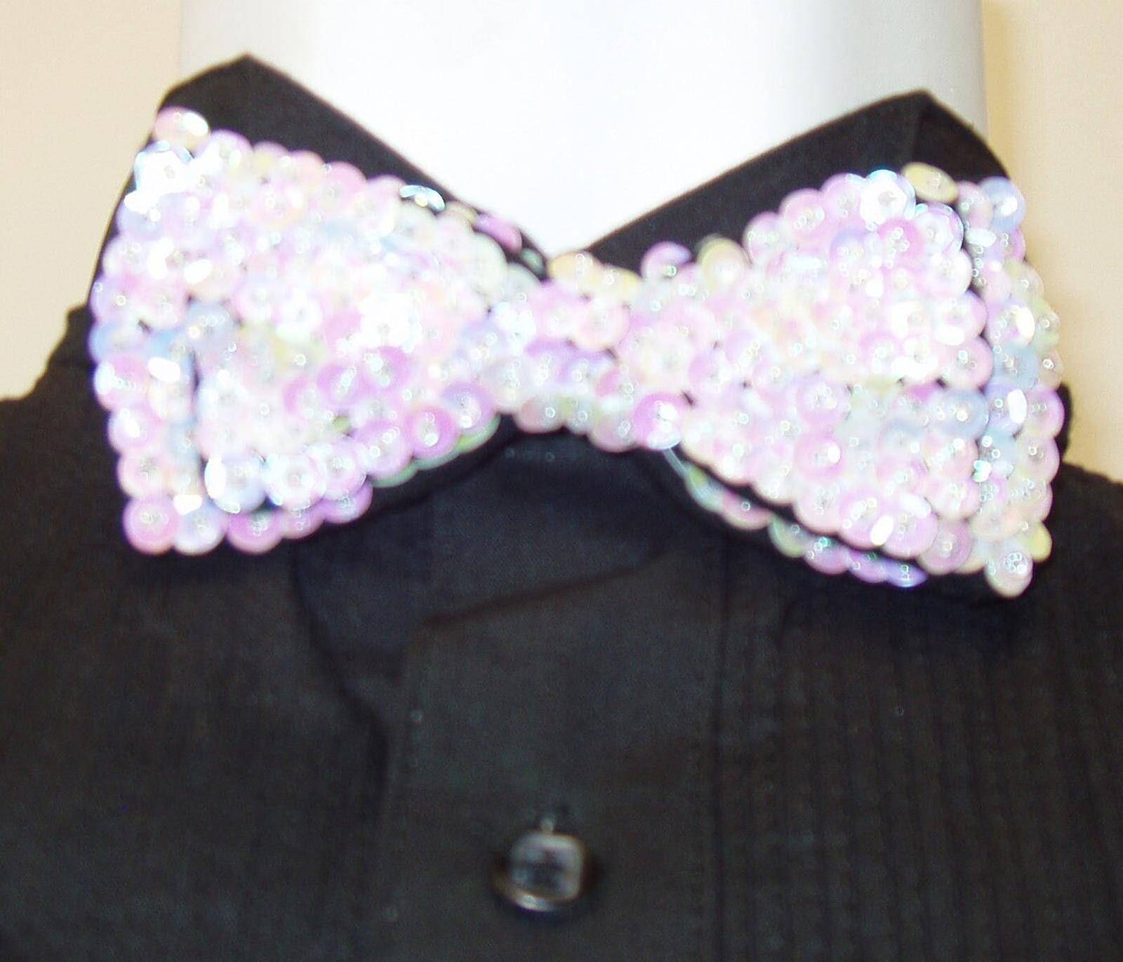 Designer Sequin Bow Tie OPAL WHITE Adult Unisex Size ONE SIZE - 2 Thumbnail