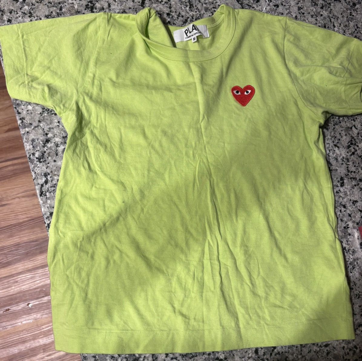 Comme des Garcons × Comme des Garcons PLAY × Comme des Garcons SHIRT Medium Lime Green Comme de garcons T-Shirt Size US M / EU 48-50 / 2 - 3 Thumbnail