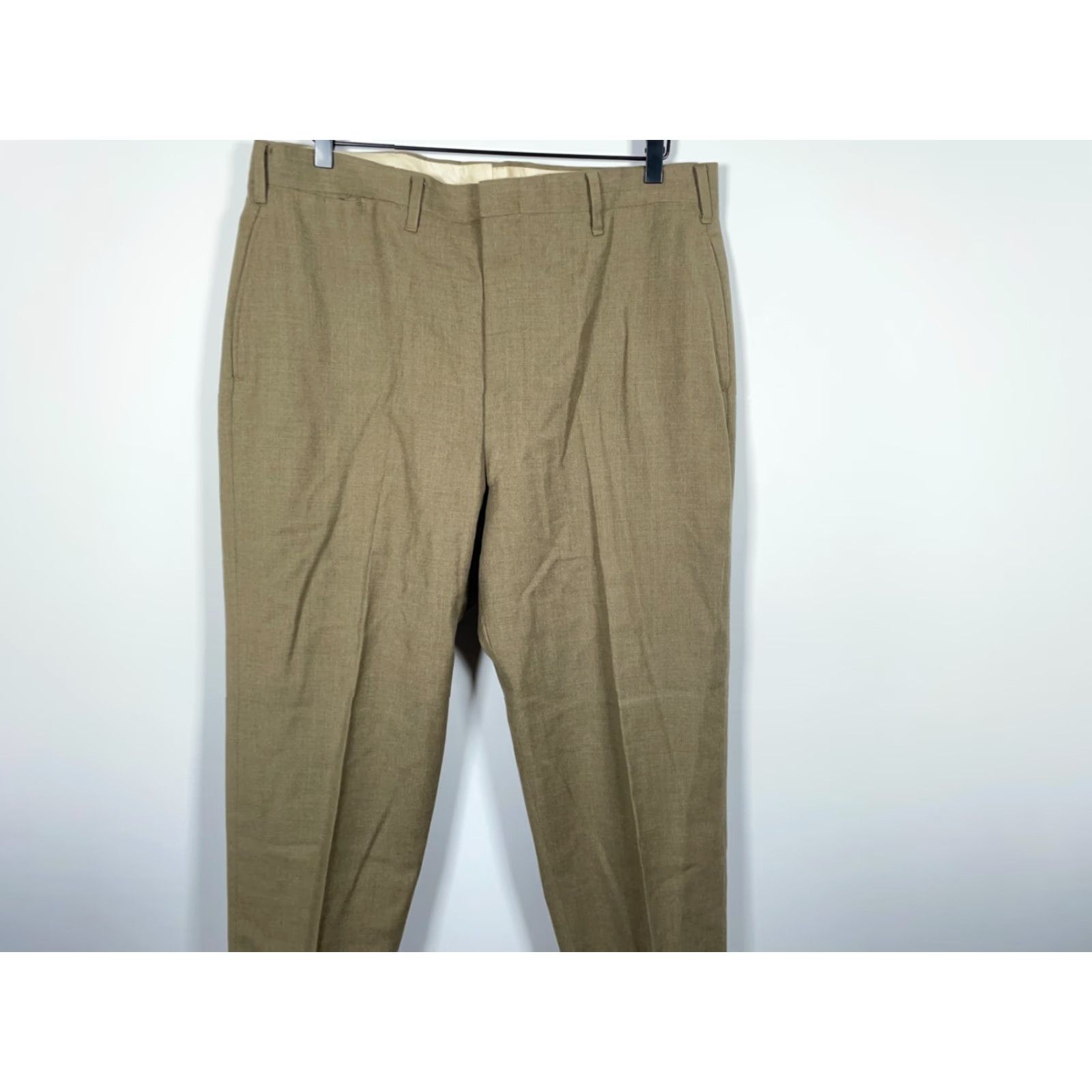Vintage VINTAGE Men's Pants Wool Flat Front 38x29 Green High Rise Straight Leg Talon Zip Dress Pants Men Size US 38 / EU 54 - 4 Thumbnail