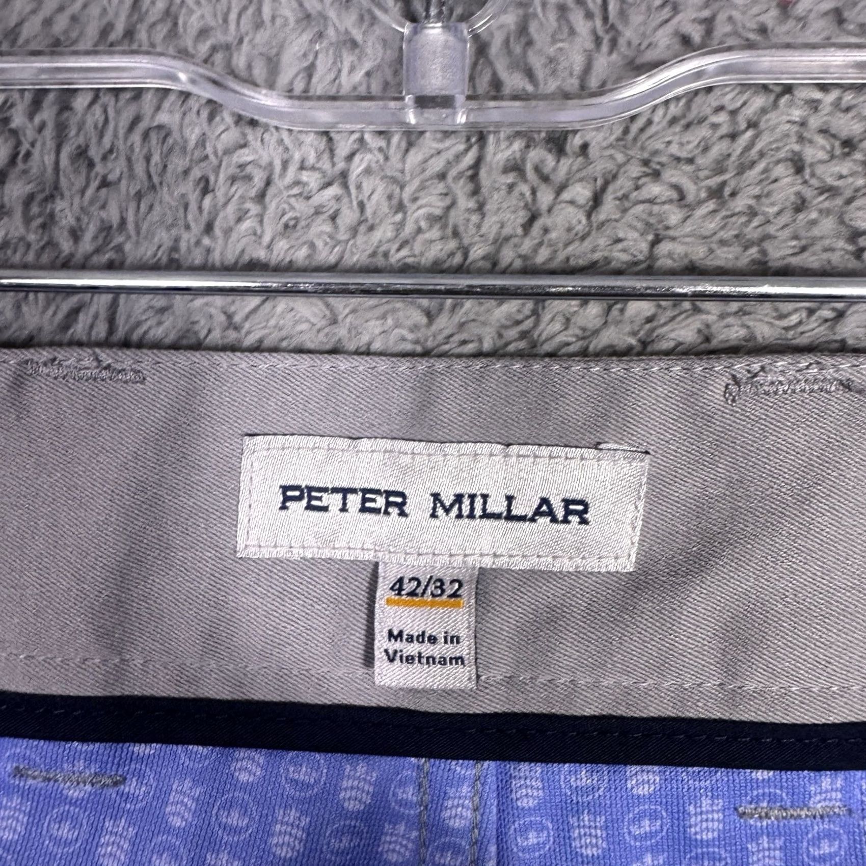 Peter Millar Peter Millar Crown Sport EB66 Performance Five-Pocket Pants Mens 42x29 Golf Gale Stone Gray Chino Logo 5-Pocket Regular Fit Mens Size US 42 / EU 58 - 5 Thumbnail