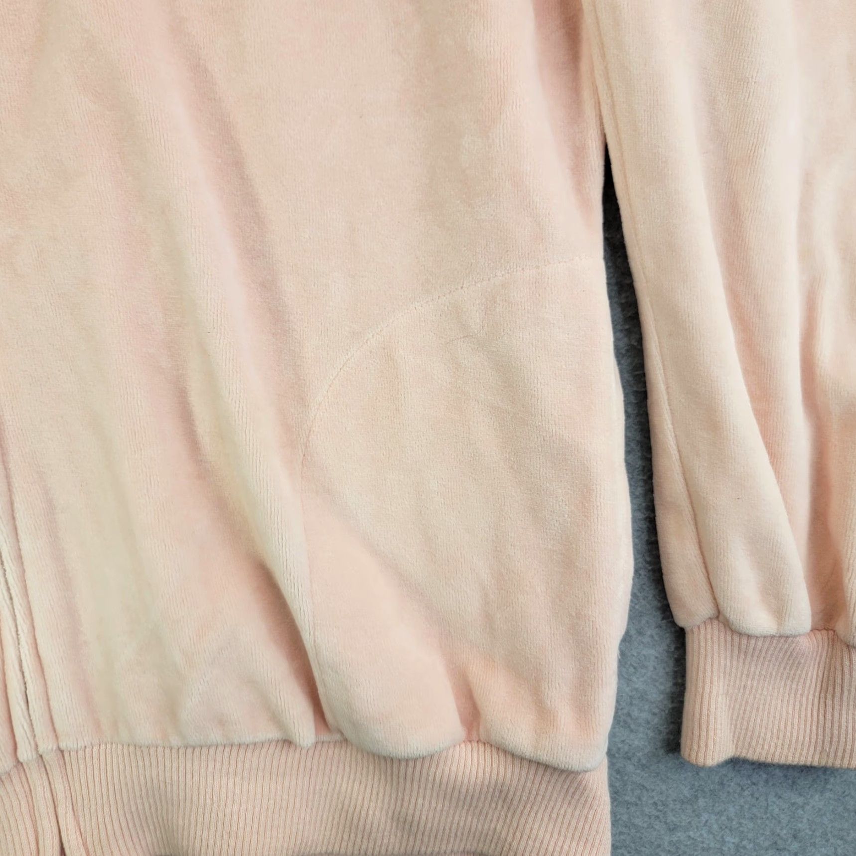 Velour Vintage Aileen Petites Jacket Womens M Pink Velour Bomber Quilted Zip 80s 90s Size M / US 6-8 / IT 42-44 - 2 Thumbnail