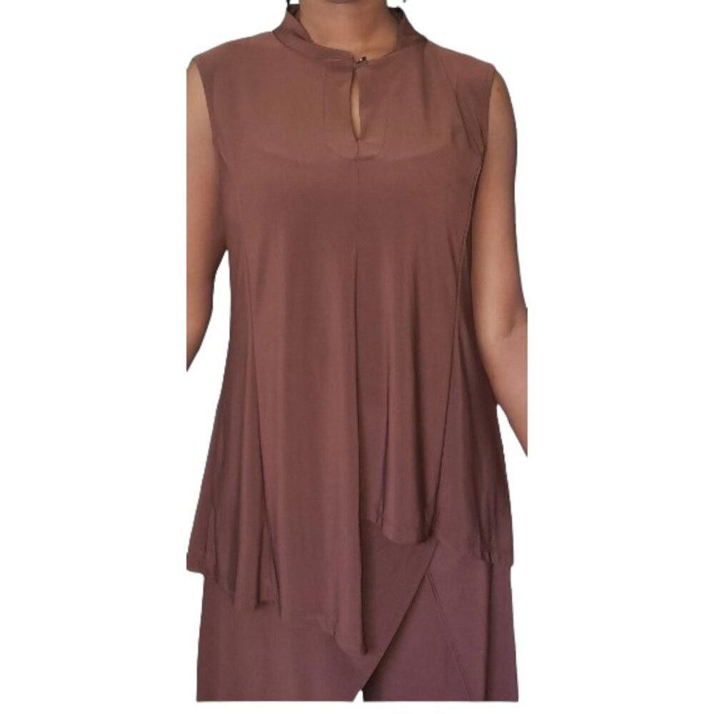 Designer CT1682 Patchington Mandarin Sleeveless Tank & Wrap Pant Size ONE SIZE - 3 Thumbnail