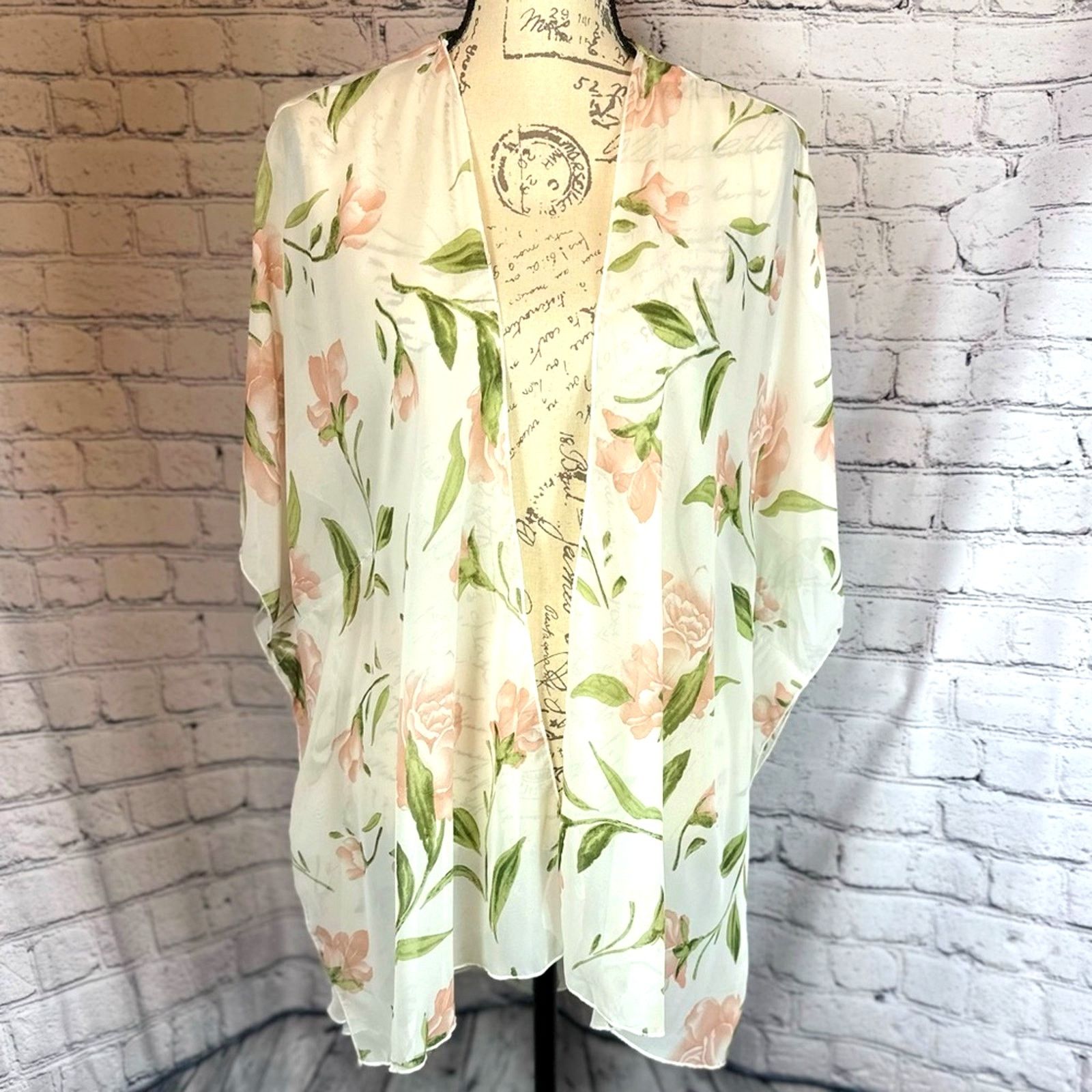 Other Emory Park Women's Loose Floral Super Light Kimono Blouse M Size M / US 6-8 / IT 42-44 - 5 Thumbnail