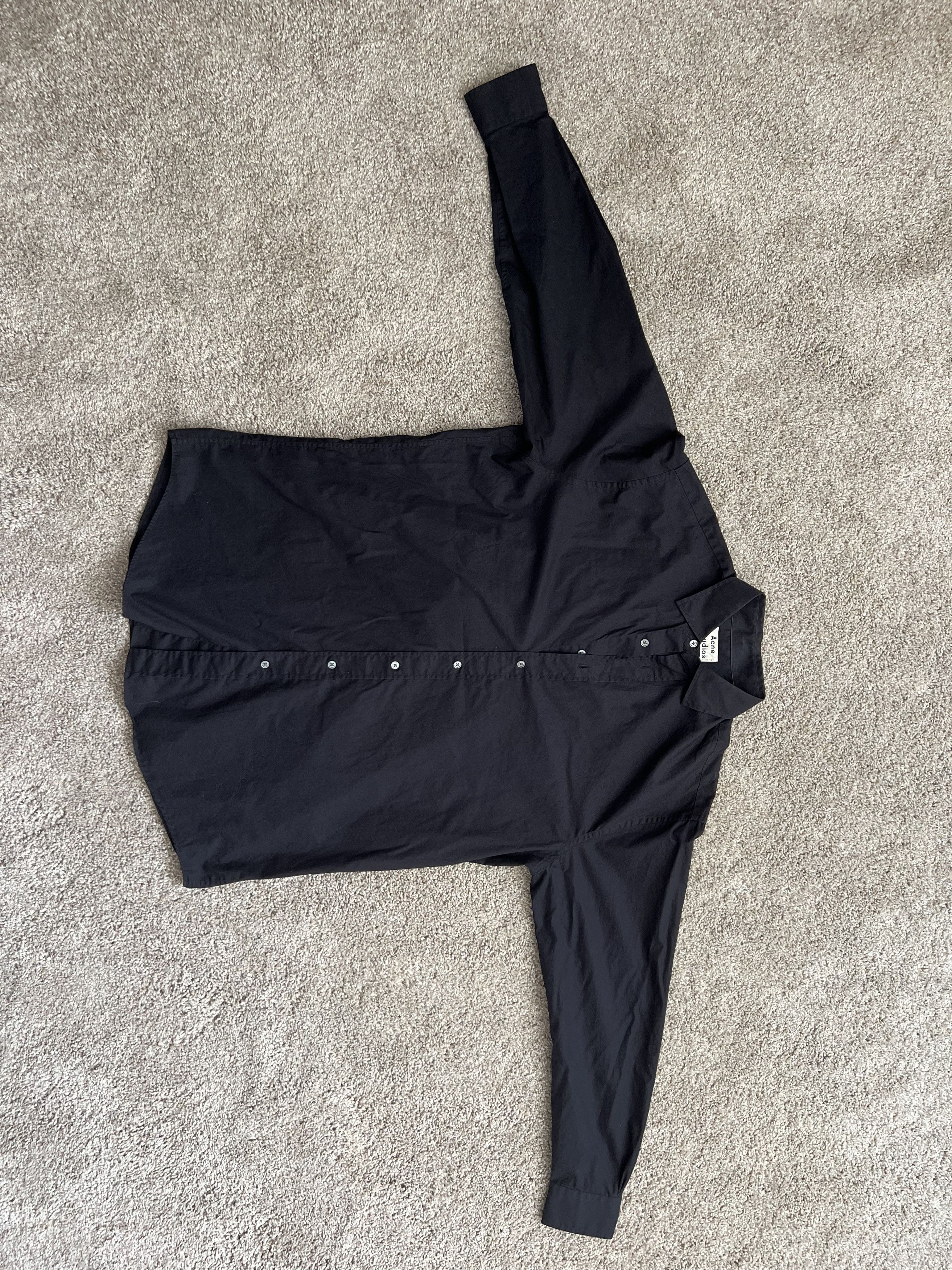 Acne Studios Button Up Oversized Shirt Black Size US L / EU 52-54 / 3 - 3 Thumbnail