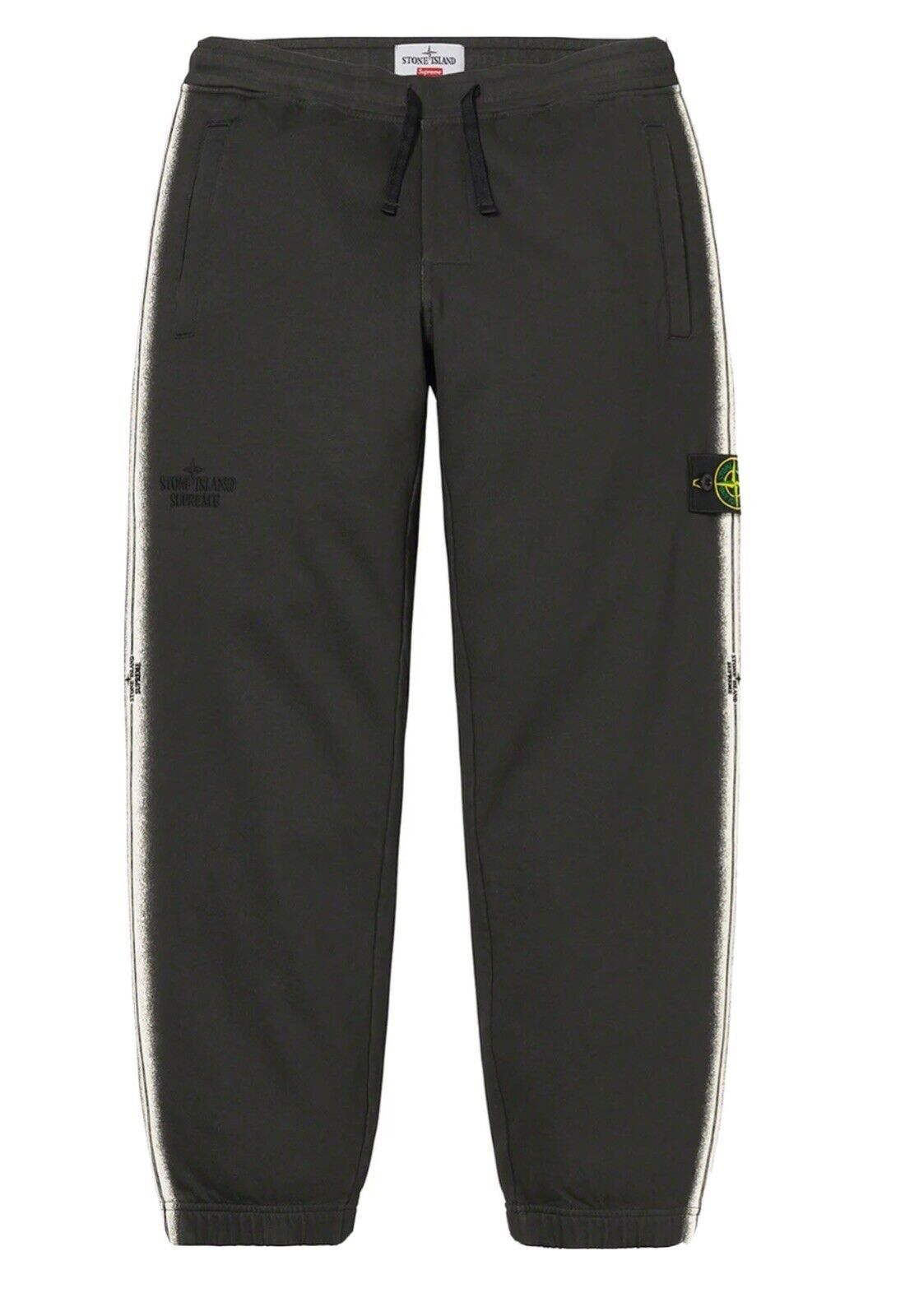 image of Stone Island Stripe Sweatpant Black Xlarge, Men's (Size 36)