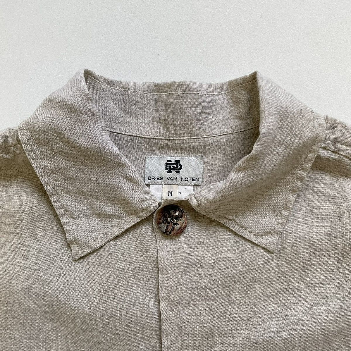 Dries Van Noten Early 2000s Beige Linen Over Shirt Size US M / EU 48-50 / 2 - 4 Thumbnail
