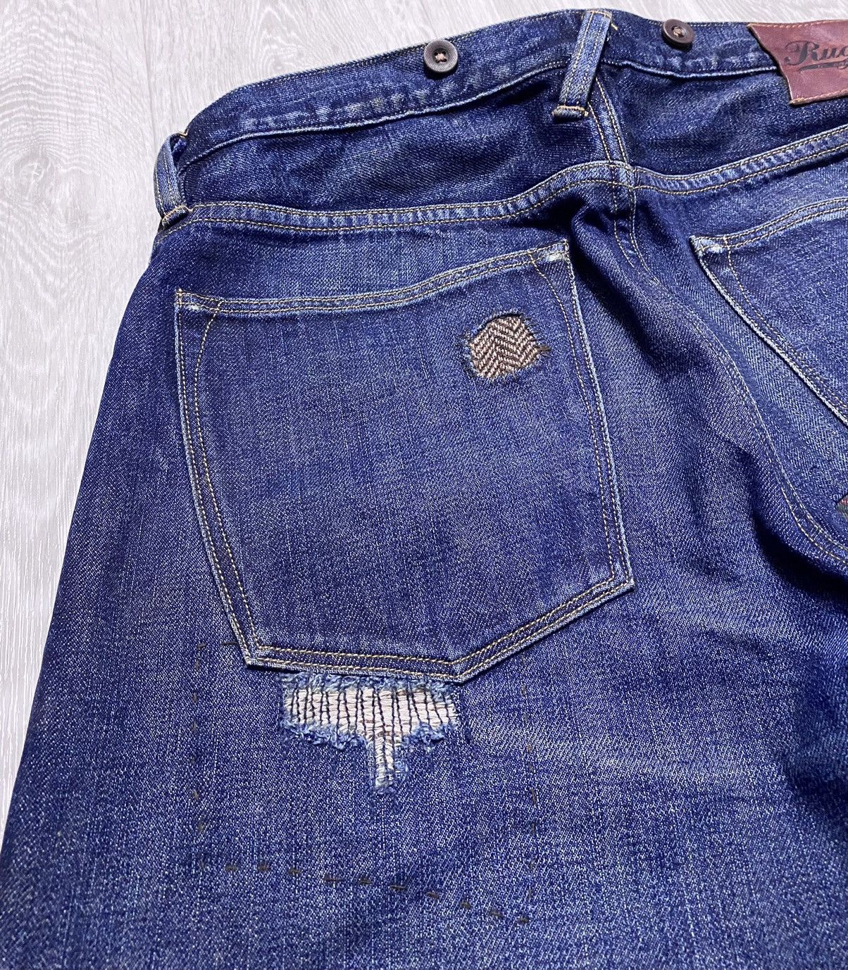 Rugby Ralph Lauren Rugby Ralph Lauren Faded Patchwork Stitched Jeans Denim Size US 31 - 10 Thumbnail