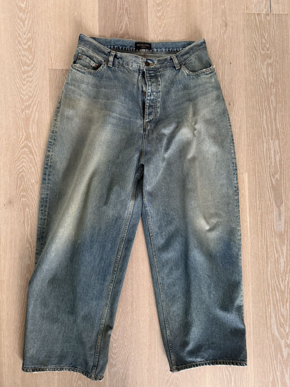 AW22 Balenciaga 360° Waxed Baggy Pants