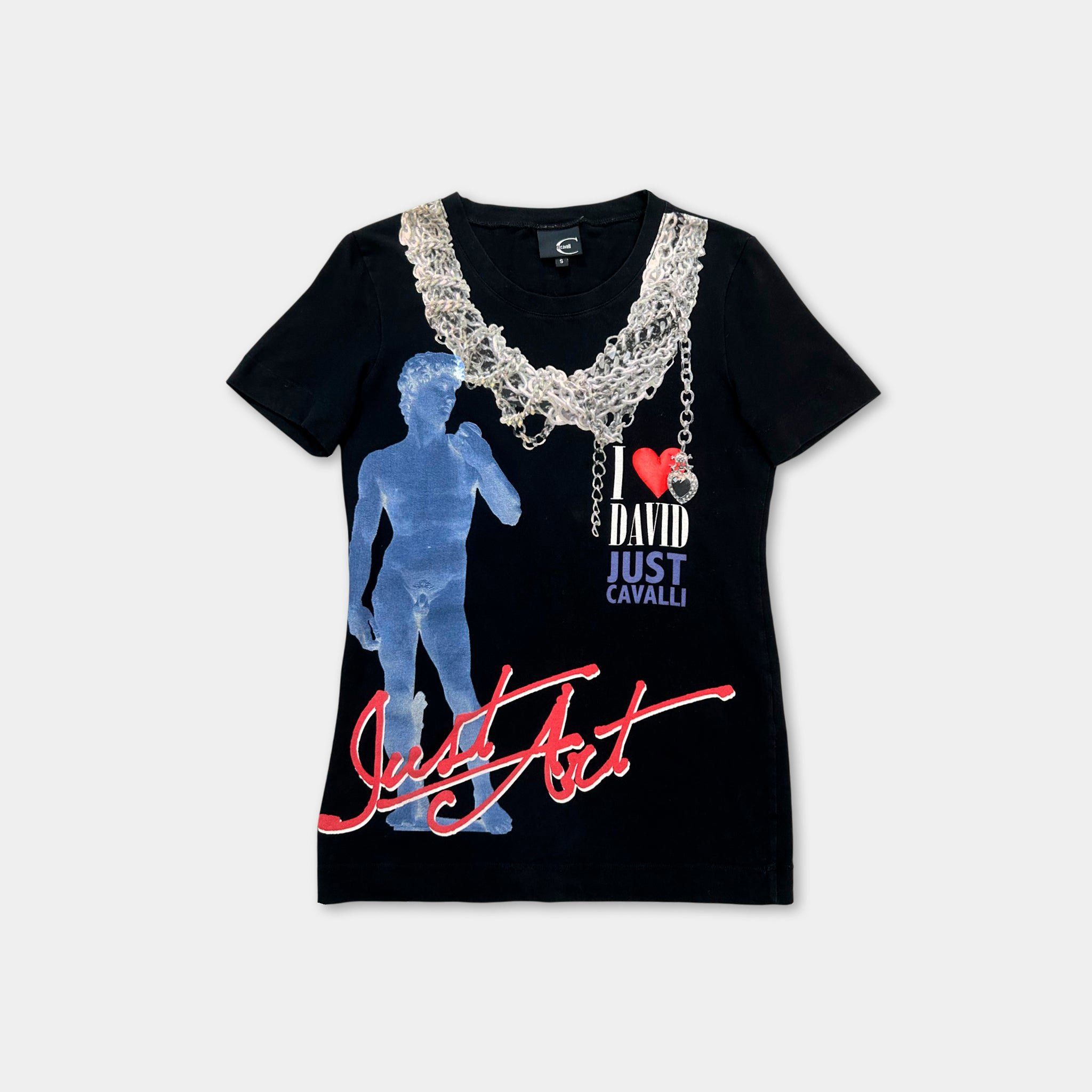 Just Cavalli Just Cavalli 2010's Chains Graphic Black T-Shirt Size S / US 4 / IT 40 - 1 Thumbnail
