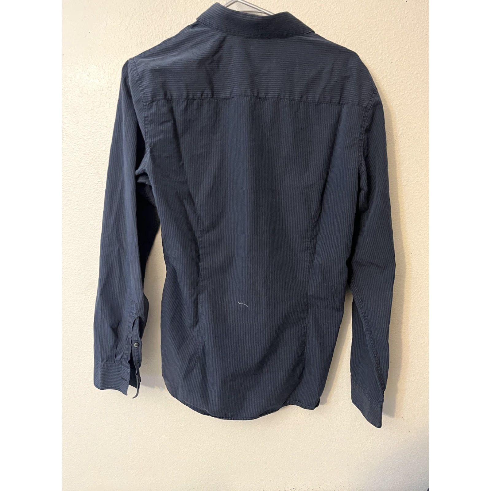Calvin Klein Calvin Klein Shirt Men Dress Shirt Slim Fit Size M Blue Striped Button Collar Size 40R - 3 Thumbnail