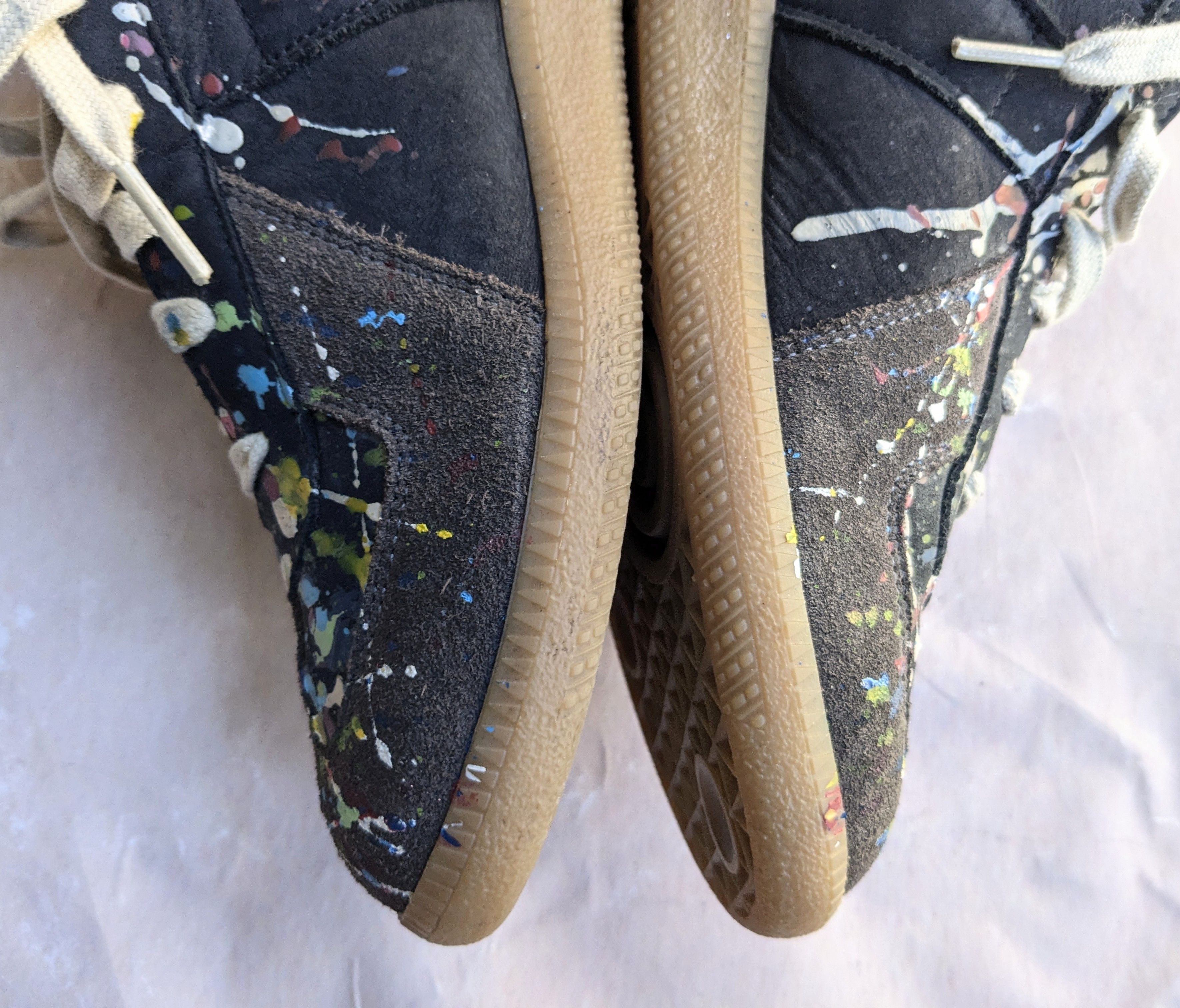 Maison Margiela Maison Margiela GAT Replica Black Paint Splatter 9 42 Low Size US 9 / EU 42 - 13 Thumbnail