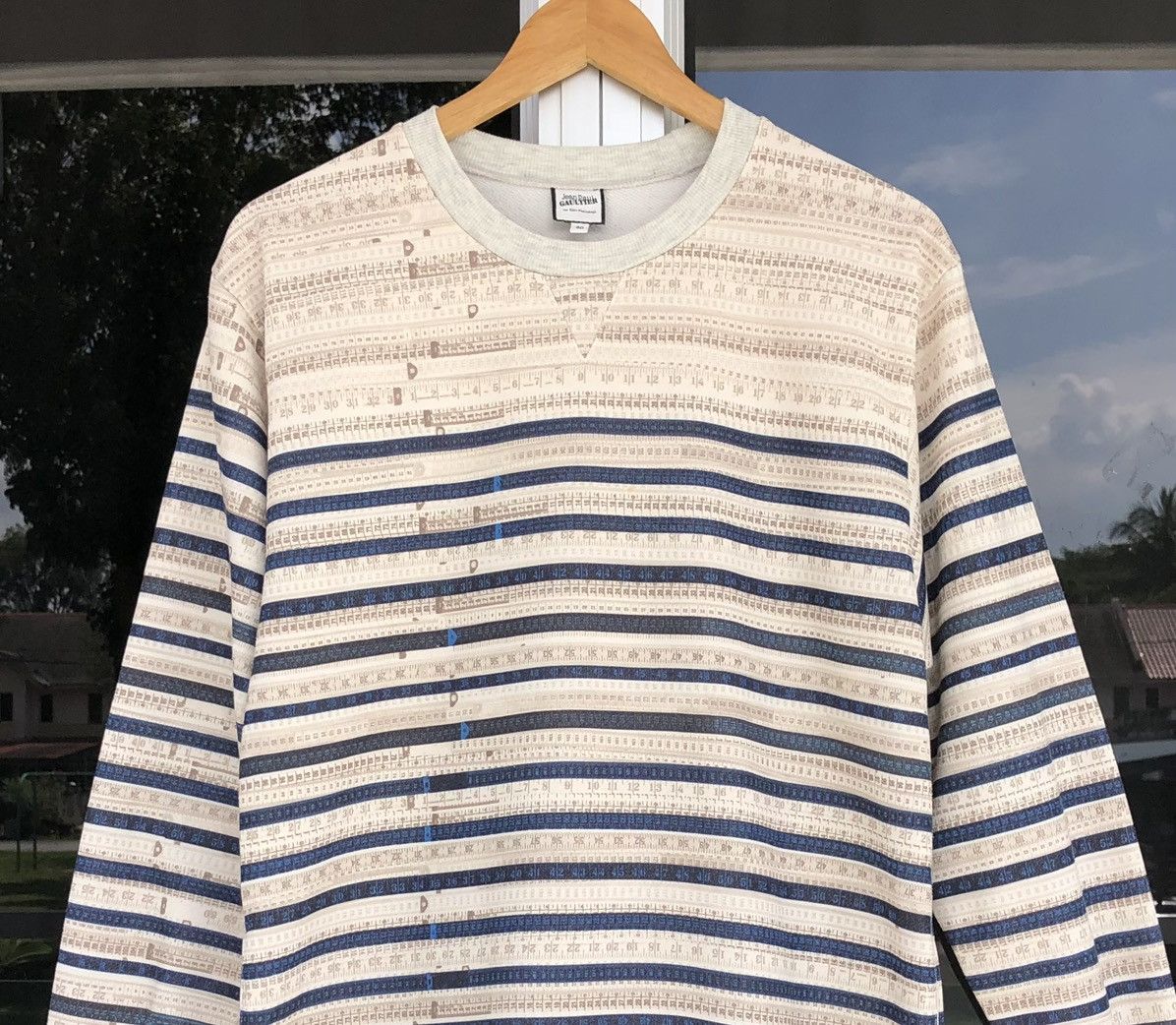 Jean Paul Gaultier SS01 JEAN PAUL GAULTIER Striped Cotton Sweatshirt Size L / US 10 / IT 46 - 3 Thumbnail