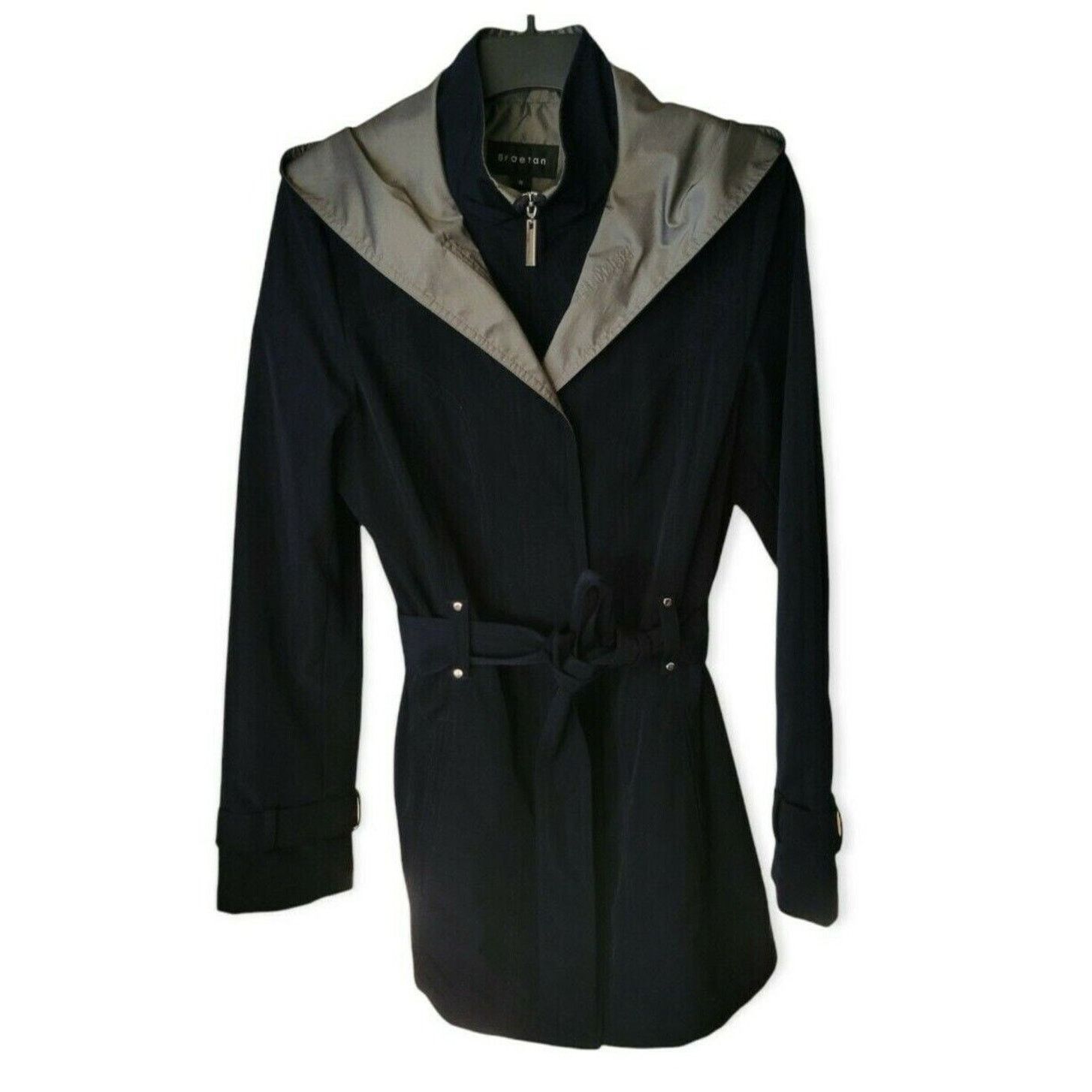 Other Braetan Navy Blue Trench Women Hooded coat Size S Fits M Size S / US 4 / IT 40 - 2 Thumbnail