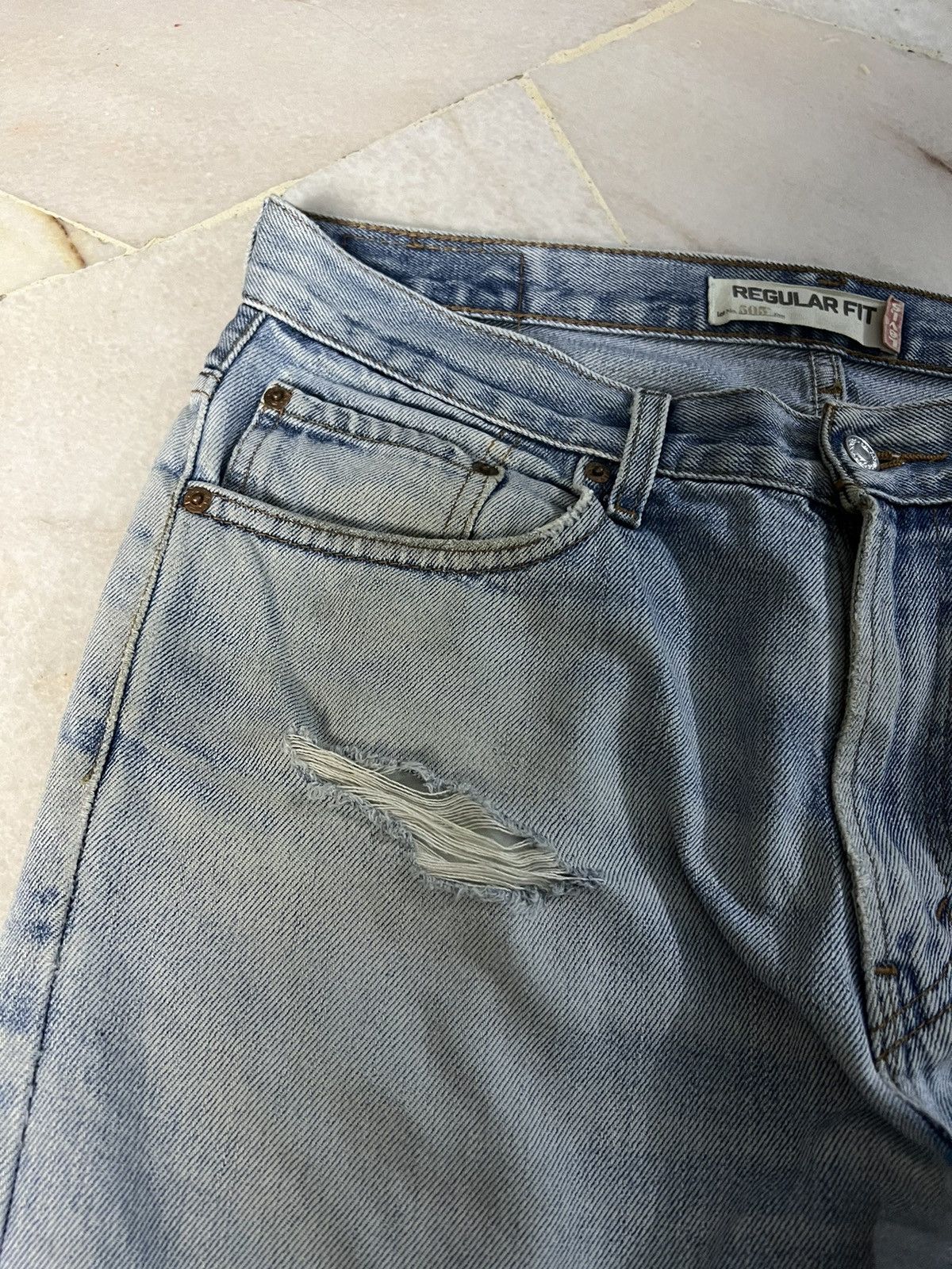 Jean × Levi's × Levi's Vintage Clothing VINTAGE LEVIS 505 DISTRESSED MUD WASH JEANS Size US 34 / EU 50 - 7 Thumbnail
