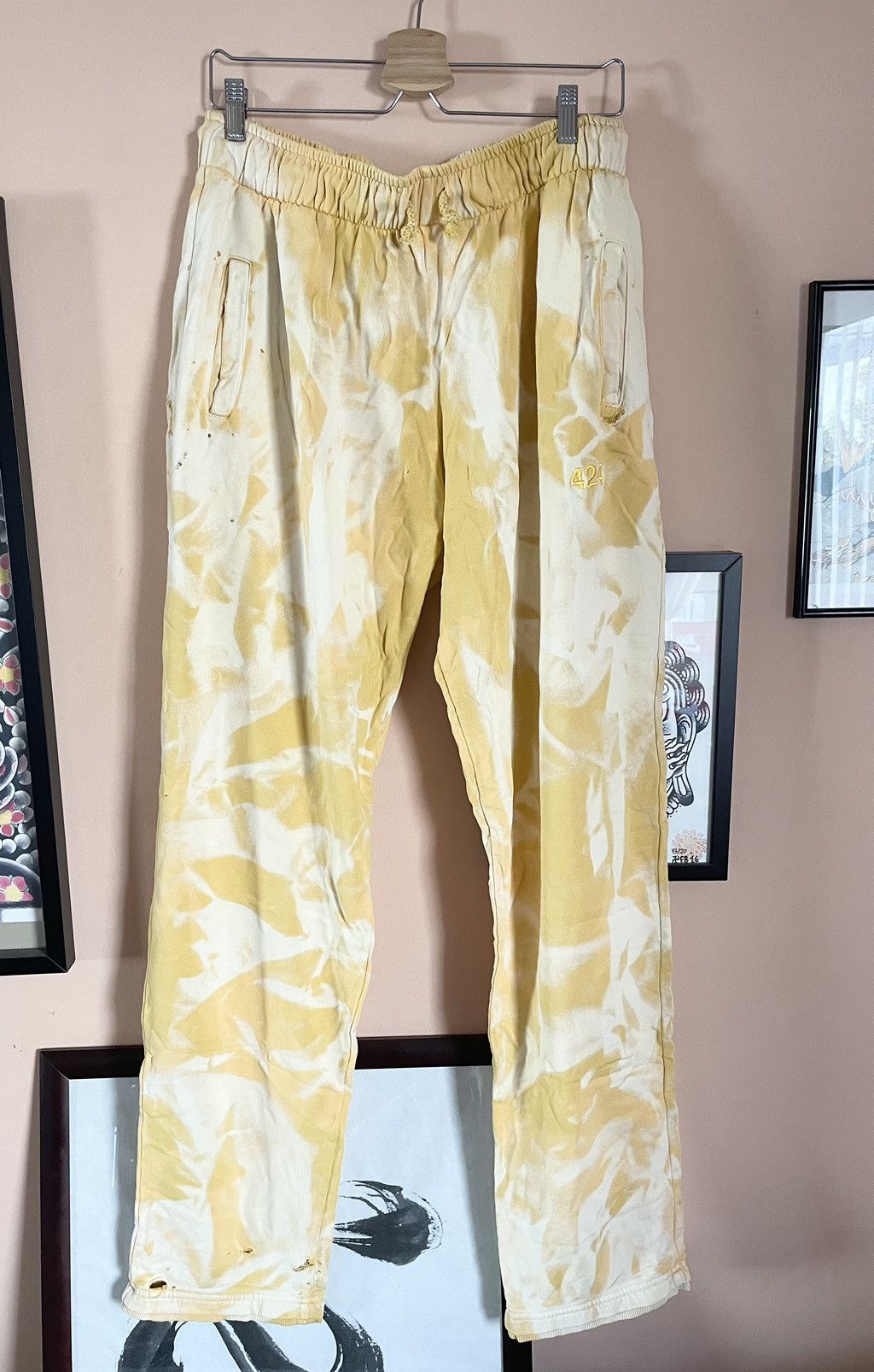 424 424 on Fairfax X ARMES bleached tye dye sweatpants (flawed) Size US 34 / EU 50 - 1 Thumbnail