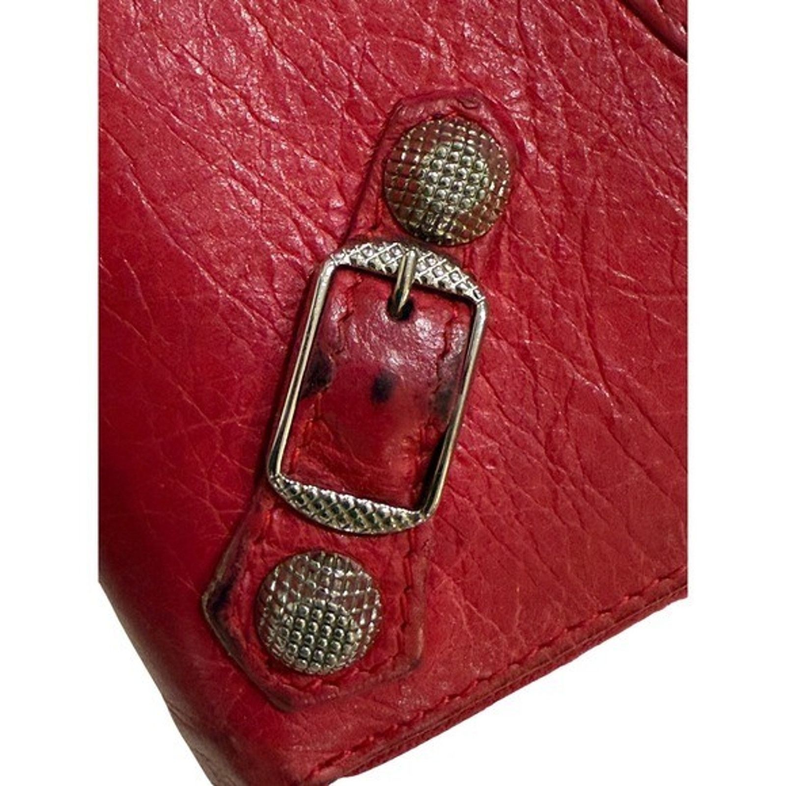 Balenciaga Balenciaga Wallet Women's Red Leather Zip Around City Moto Size ONE SIZE - 9 Thumbnail