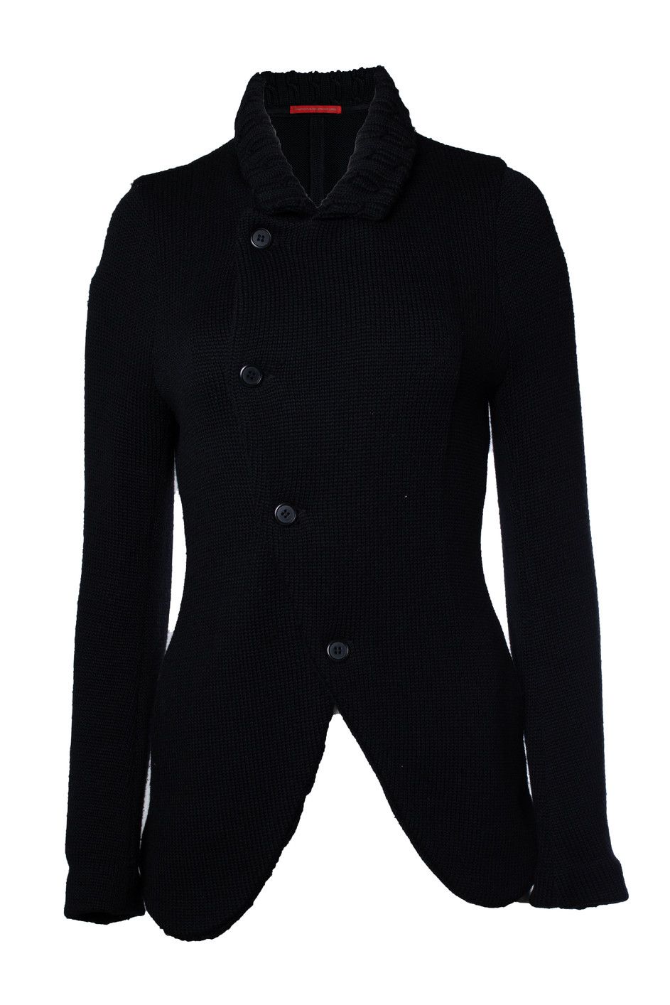 Y's Ys, black knitted cardigan Size L / US 10 / IT 46 - 1 Thumbnail