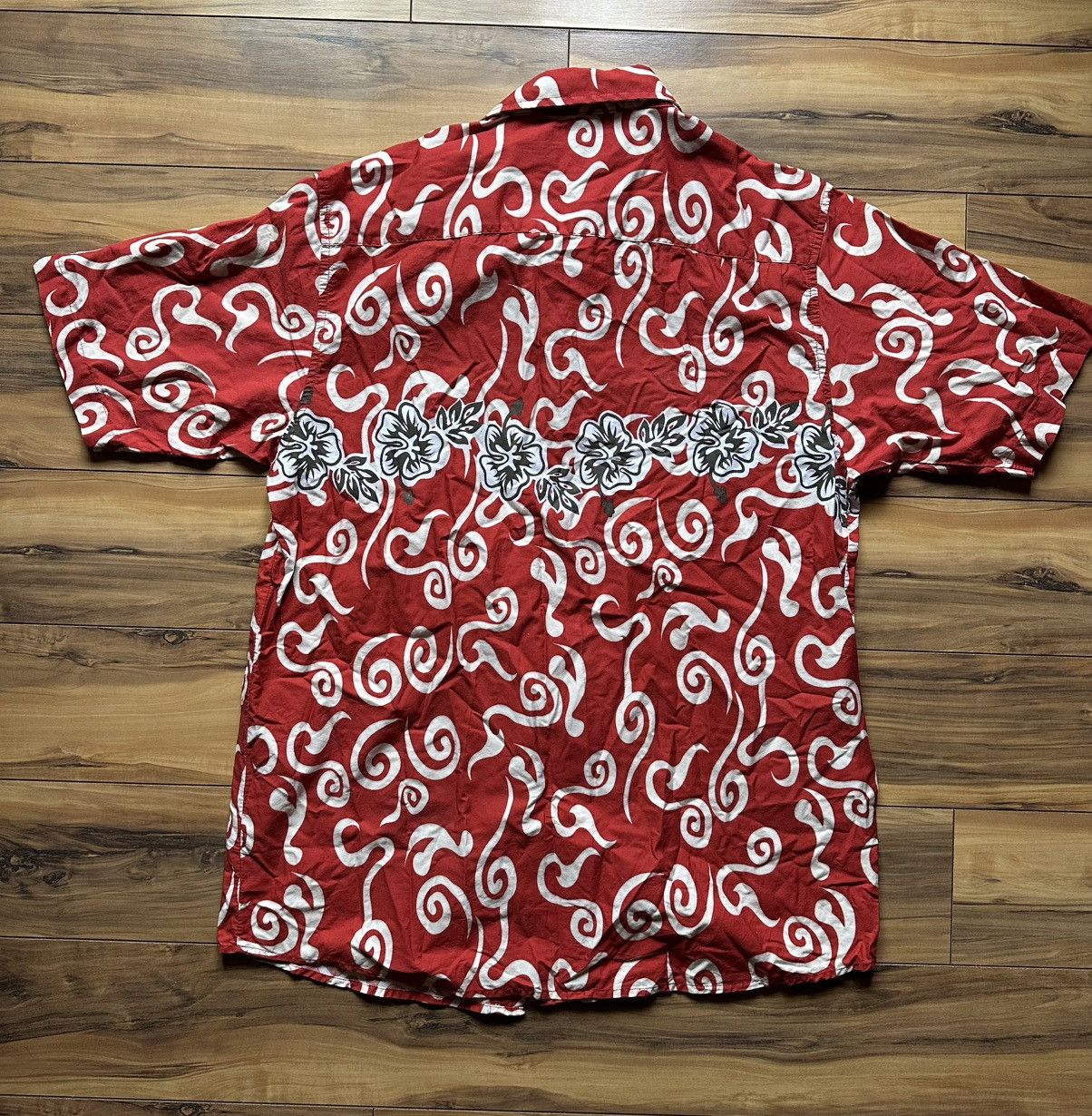Vintage Hawaiian Red Floral Men's Shirt Size US L / EU 52-54 / 3 - 4 Thumbnail