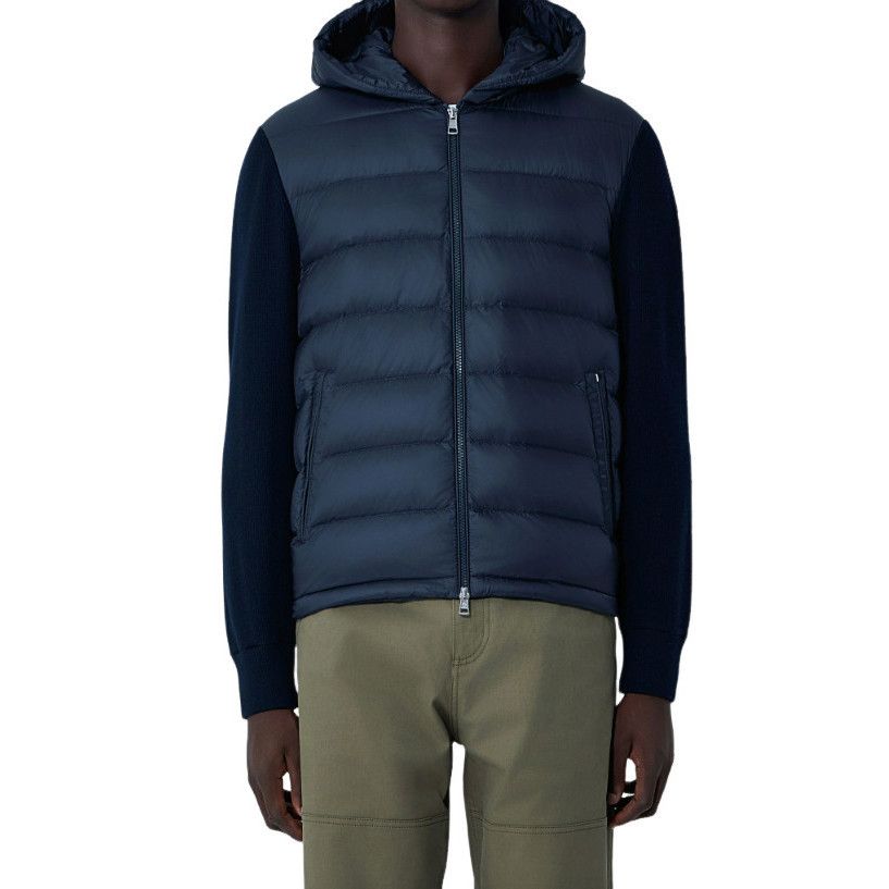 MONCLER Men's Blue Wool Down Cardigan New (Men's size:S;)