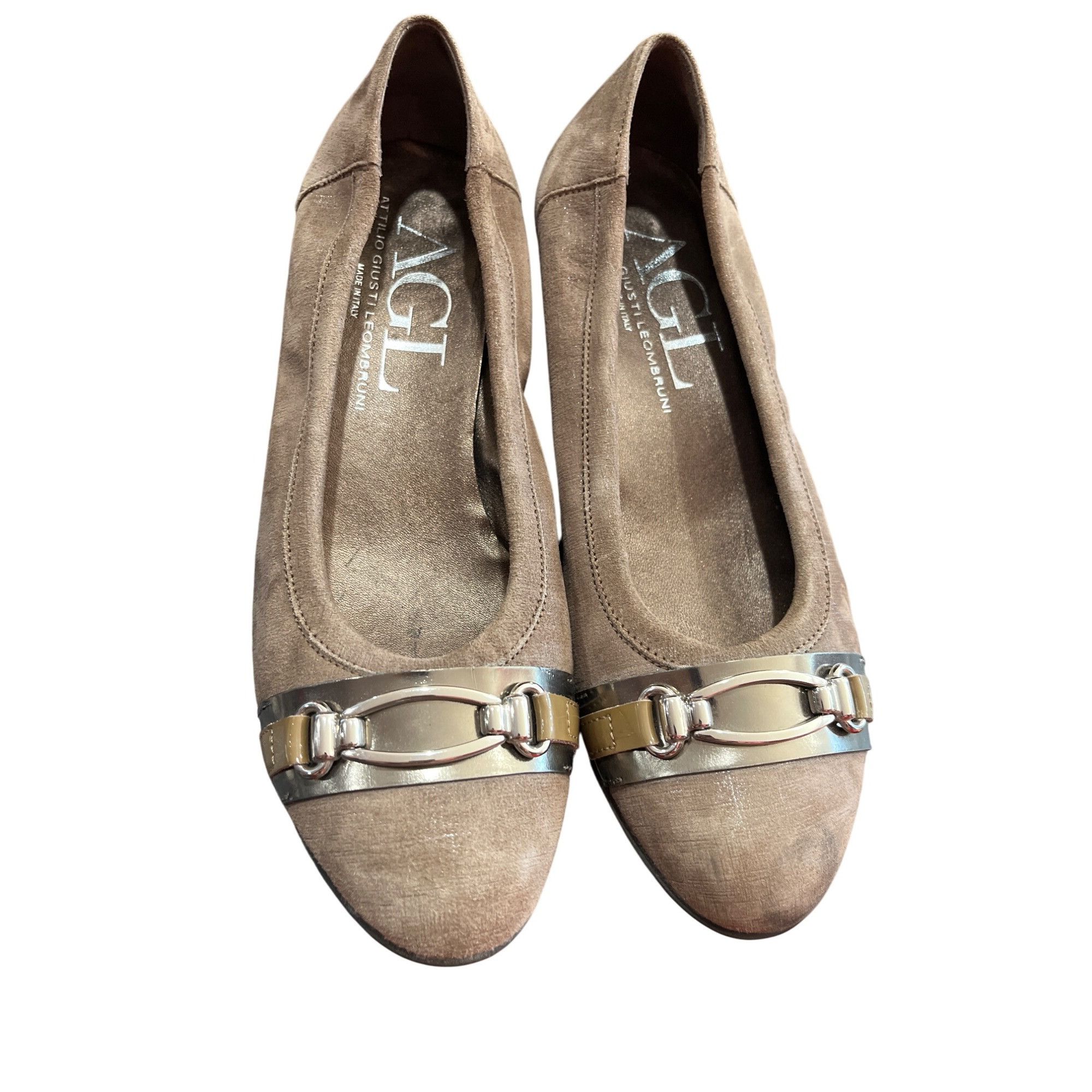 AGL AGL Womens Brown Suede Ballet Flats Size 39.5 SKU 8938 Size US 9.5 / IT 39.5 - 1 Thumbnail