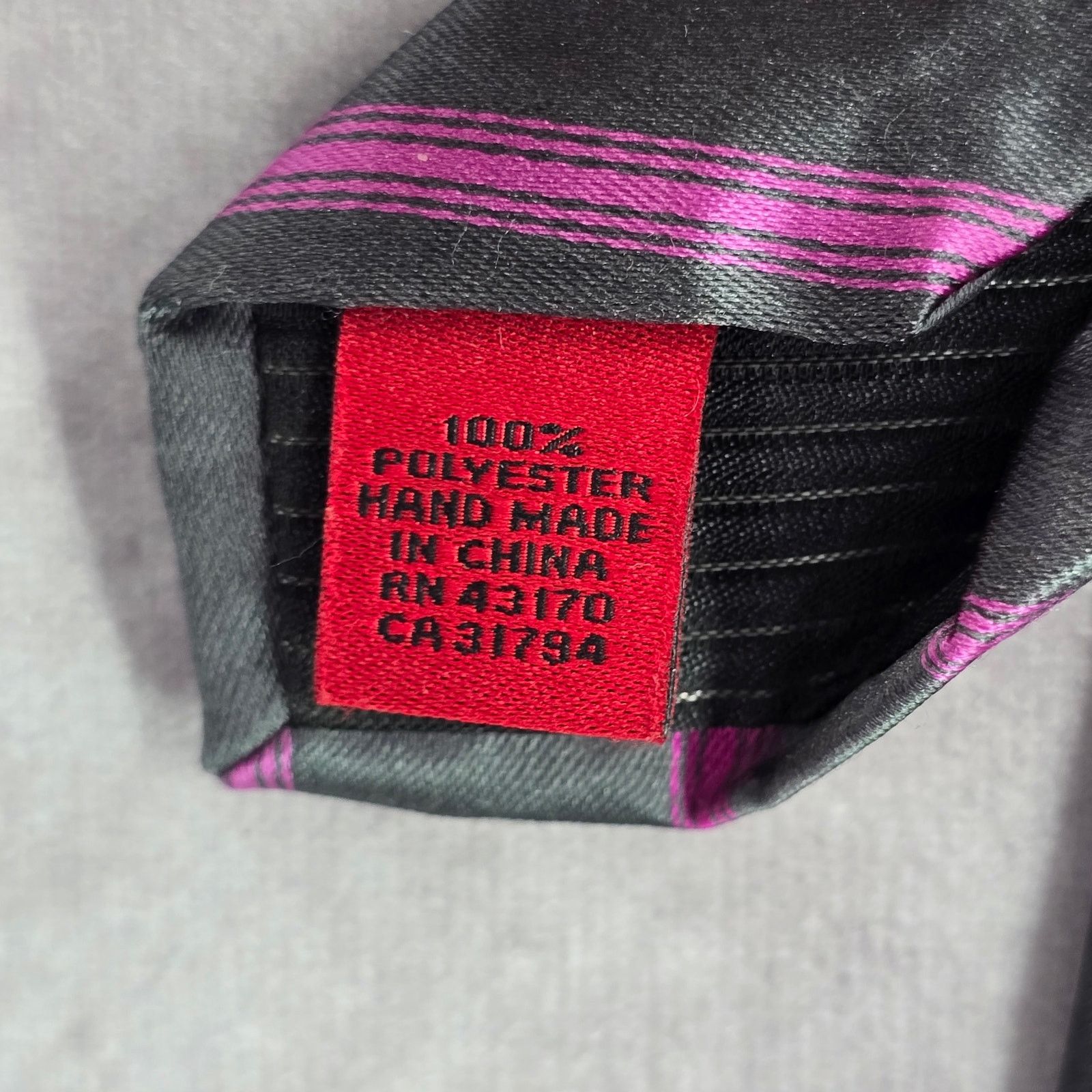 Alfani Alfani Gray Purple Stripe Narrow 100% Polyester Neck Tie Size 30 - 5 Thumbnail