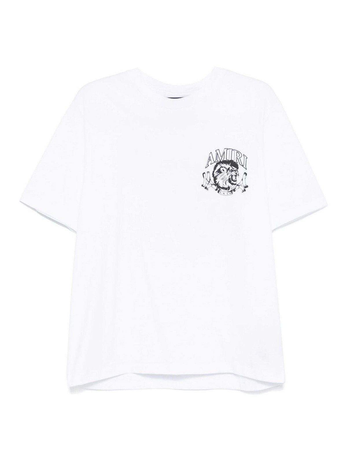 o1orln1125 Lion Outline T-Shirt in White