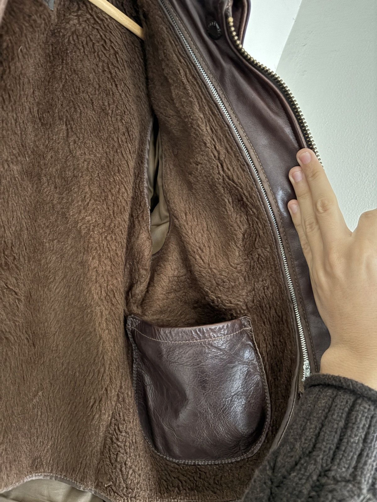 Schott Vintage Schott Brown Motorcycle Jacket Fur Lined Size US M / EU 48-50 / 2 - 6 Thumbnail