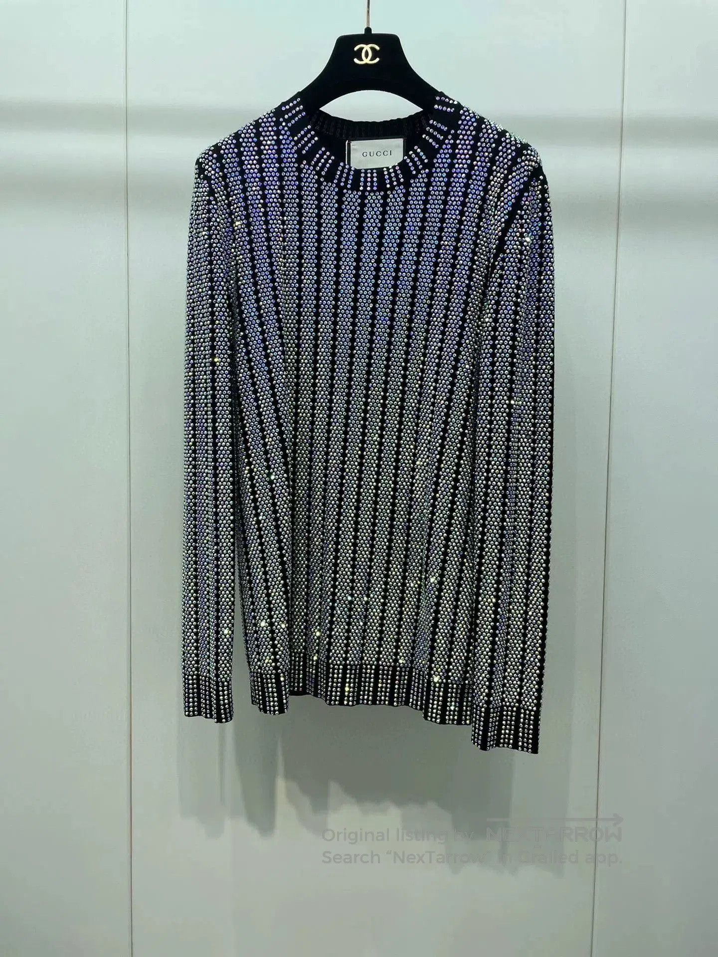 Gucci Gucci Crystal Embellished Black Top. Size M / US 6-8 / IT 42-44 - 2 Thumbnail