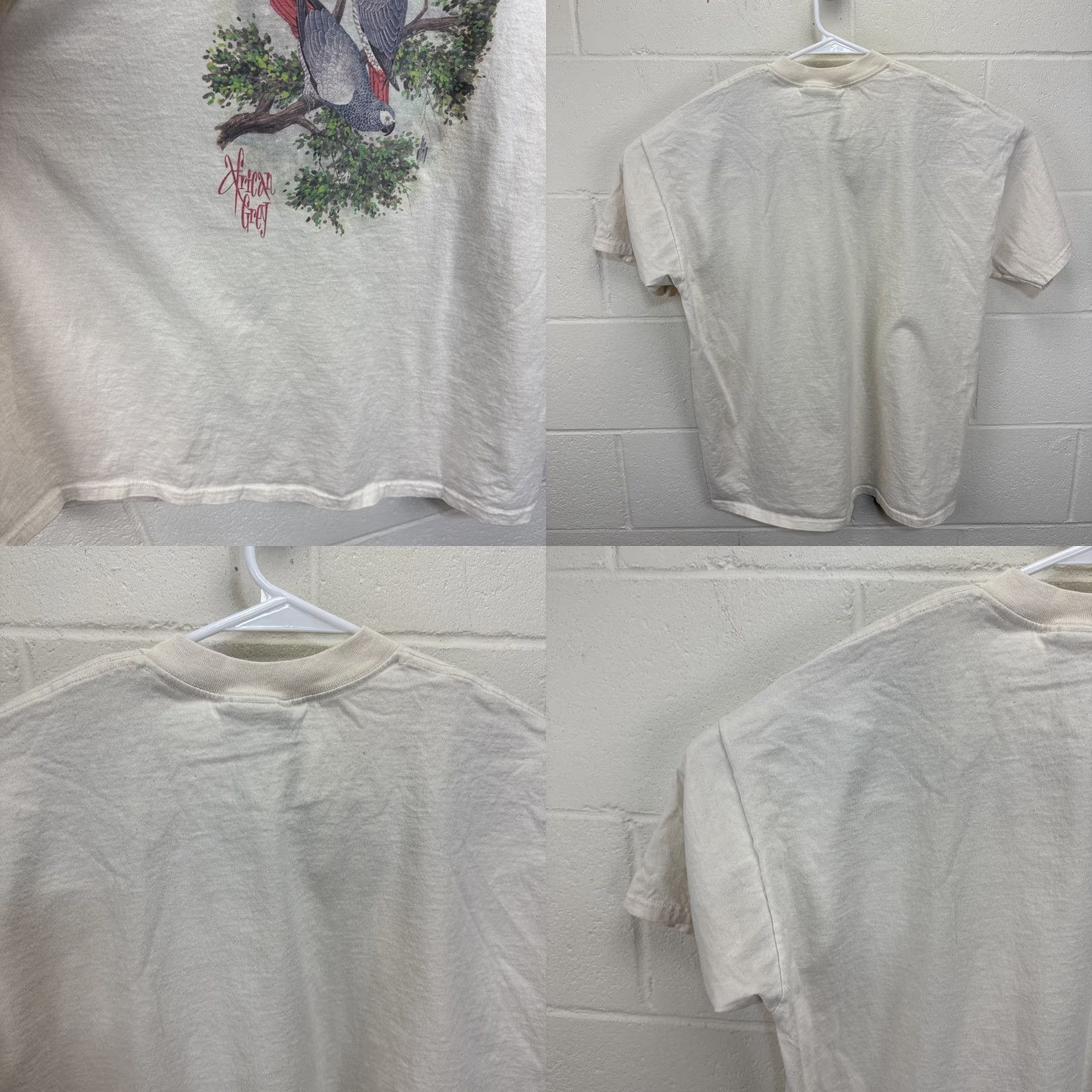 Lee VINTAGE Parrot Graphic Tee Lee Totally Cotton T-Shirt Adult XL Beige 90s Size US XL / EU 56 / 4 - 9 Thumbnail