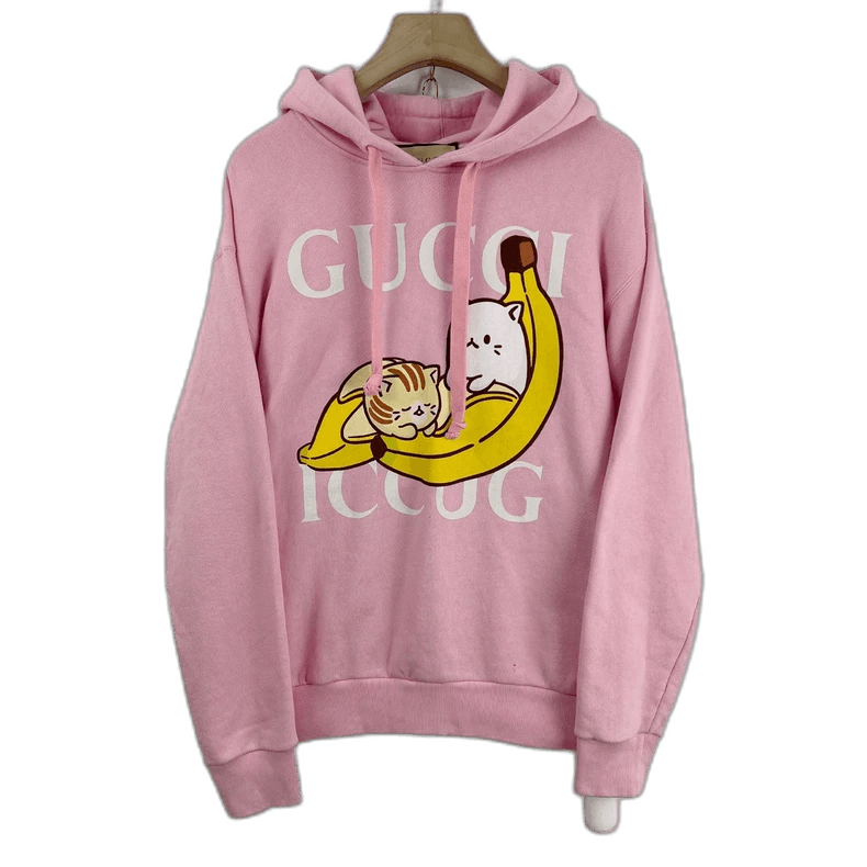 Gucci Gucci Pink Cat Banana Print Hoodie Size XS / US 0-2 / IT 36-38 - 1 Thumbnail