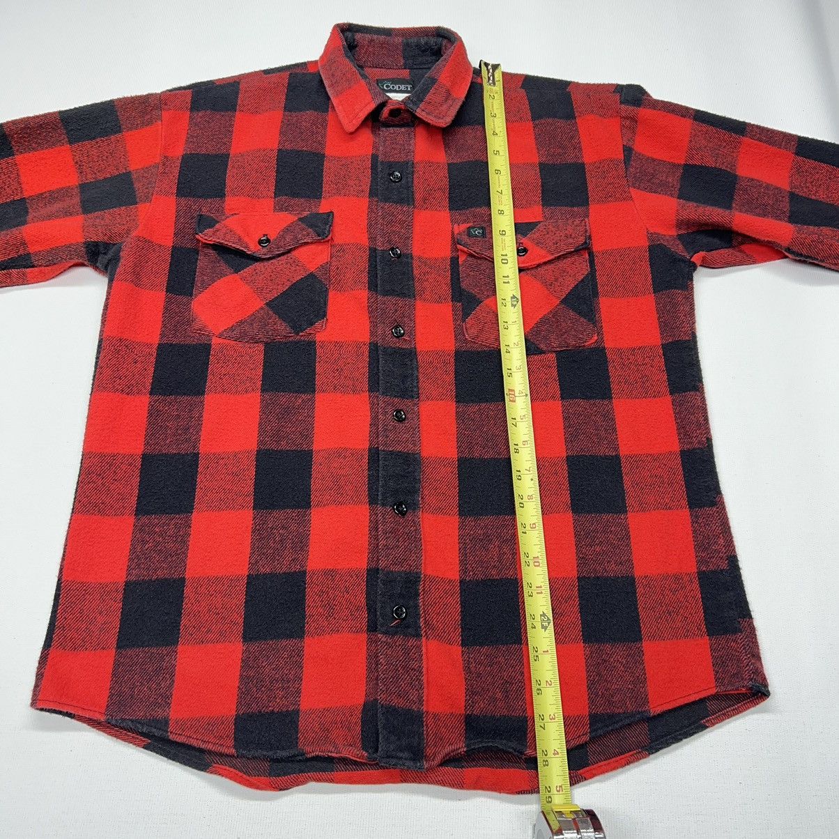 Vintage VTG Codet Flannel Shirt Red Plaid Buffalo Button Up Pocket Size US L / EU 52-54 / 3 - 13 Thumbnail