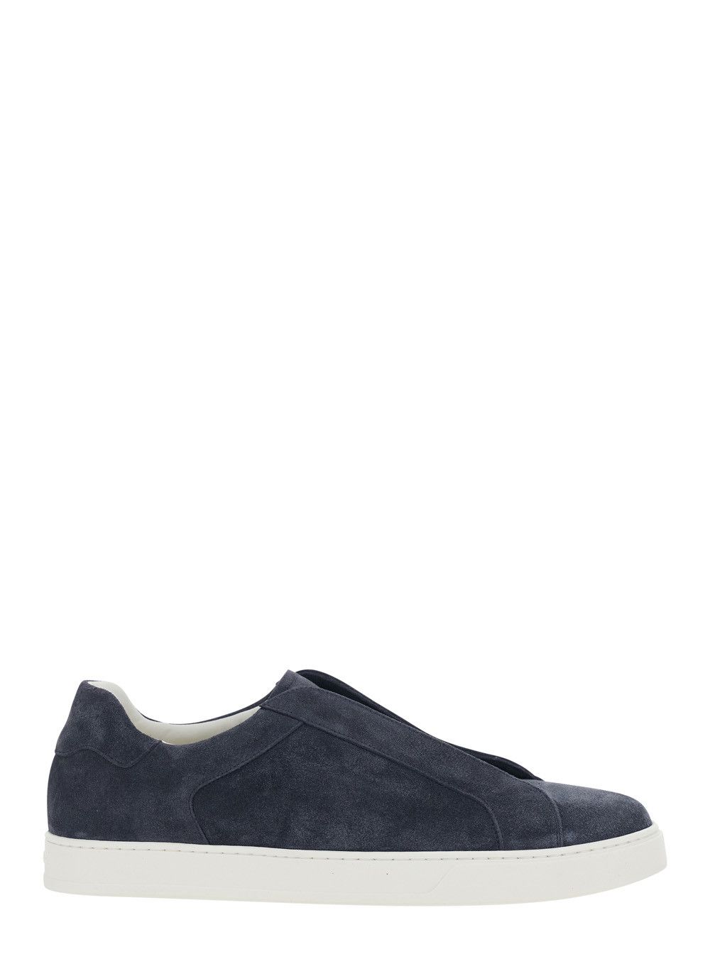 Doucal's Blue Sneaker with Rounded Toe in Leather for Men Size US 12 / EU 45 - 1 Thumbnail