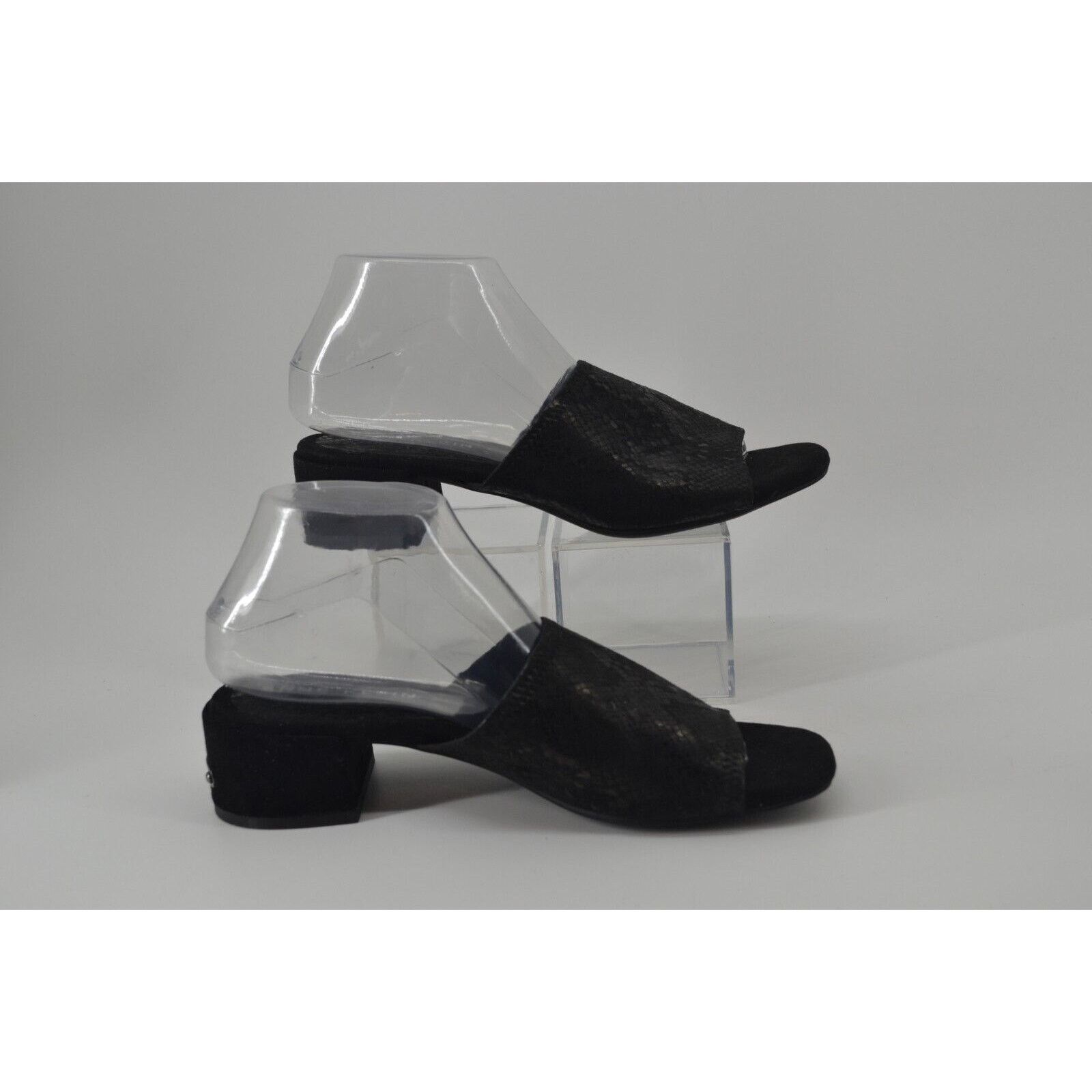 Anne Klein Anne Klein iFlex Black Leather Sandals Open Toe Animal 7.5 Size US 7.5 / IT 37.5 - 10 Thumbnail