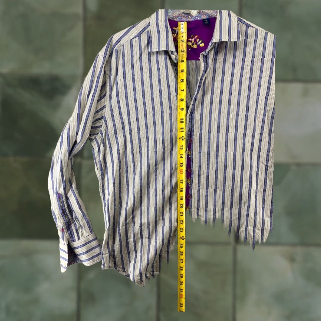 Robert Graham Robert Graham Mens XL Long Sleeve Shirt Stripe Western Knowledge Wisdom Truth Size US XL / EU 56 / 4 - 3 Thumbnail