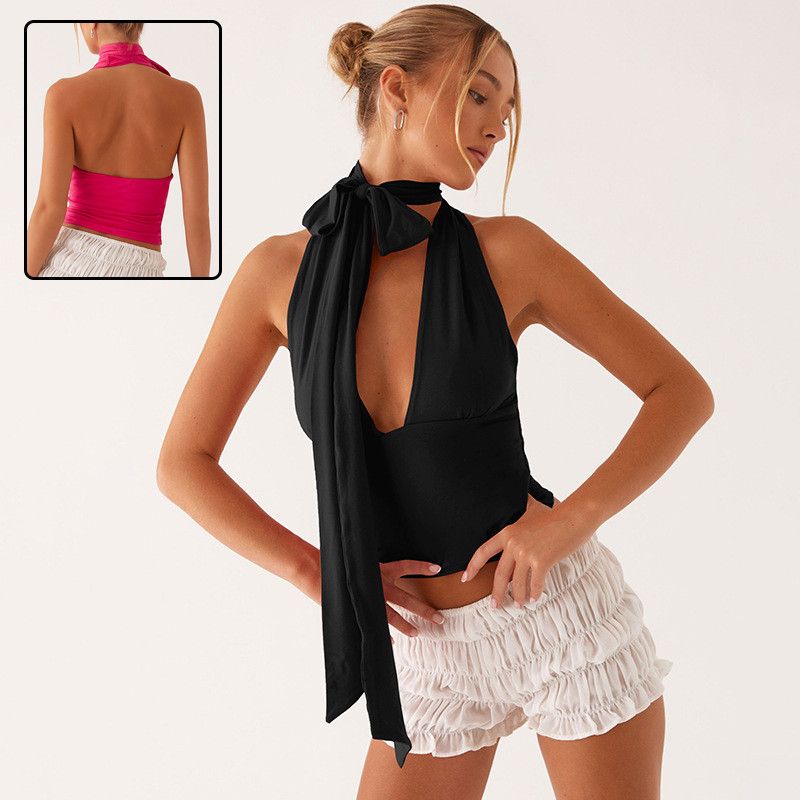 Other Deep V-neck Halter Fashion Y2K Sleeveless Tops For Women Size L / US 10 / IT 46 - 4 Thumbnail