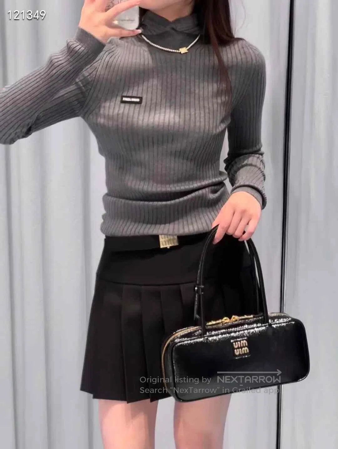 Miu Miu Miu Miu 25S Gray Turtleneck Hoodie. Size XS / US 0-2 / IT 36-38 - 9 Thumbnail