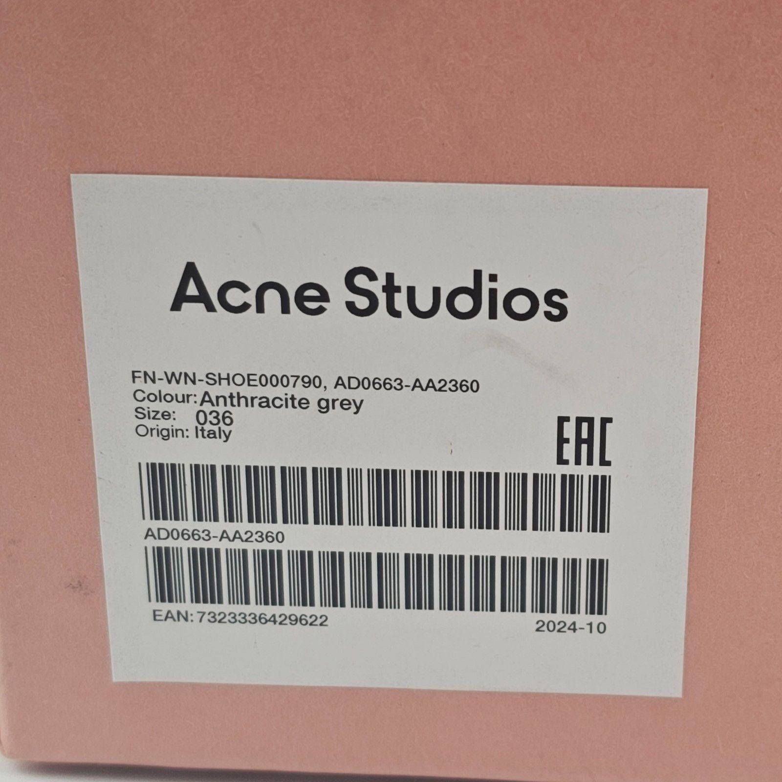 Acne Studios ACNE STUDIOS Balius $1300 Anthracite Grey Leather 35mm Buck Size US 11 / IT 41 - 3 Thumbnail
