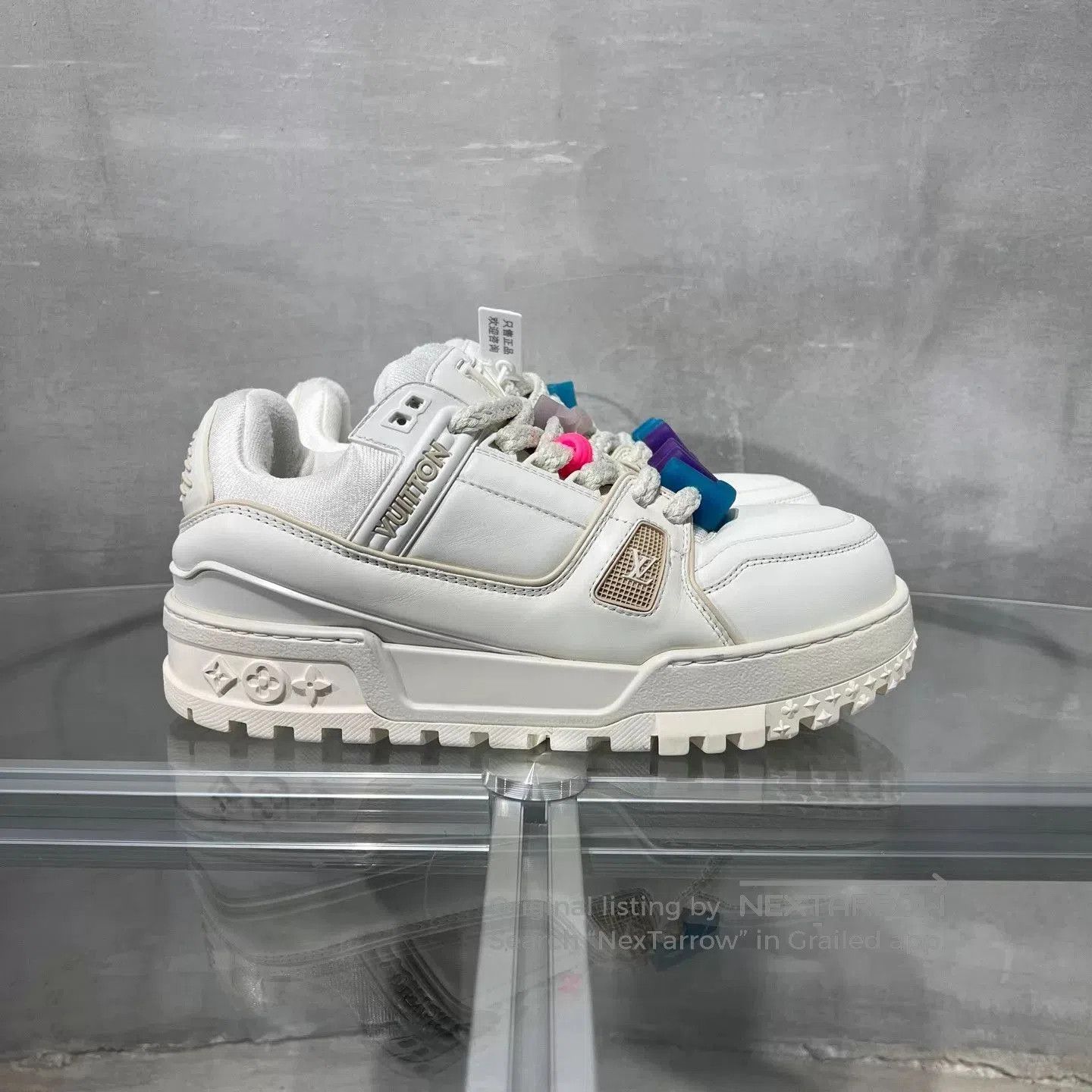 Louis Vuitton White High-Top Sneakers with Colorful Accents. Size US 8.5 / EU 41-42 - 4 Thumbnail