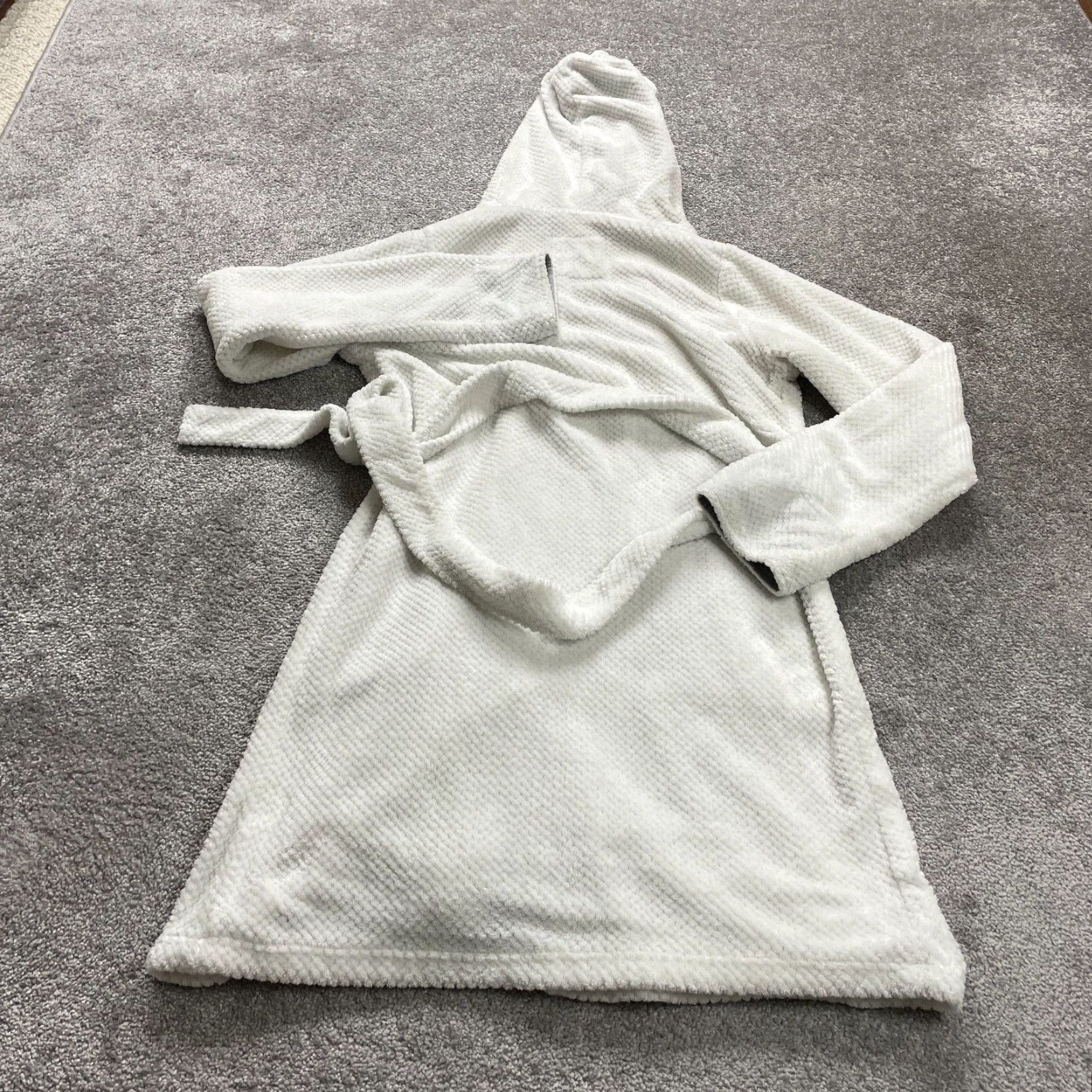 Cotton On Cotton On Body Fleece Hoodie Robe S-M White Belted Sleepwear Womens Size S / US 4 / IT 40 - 2 Thumbnail