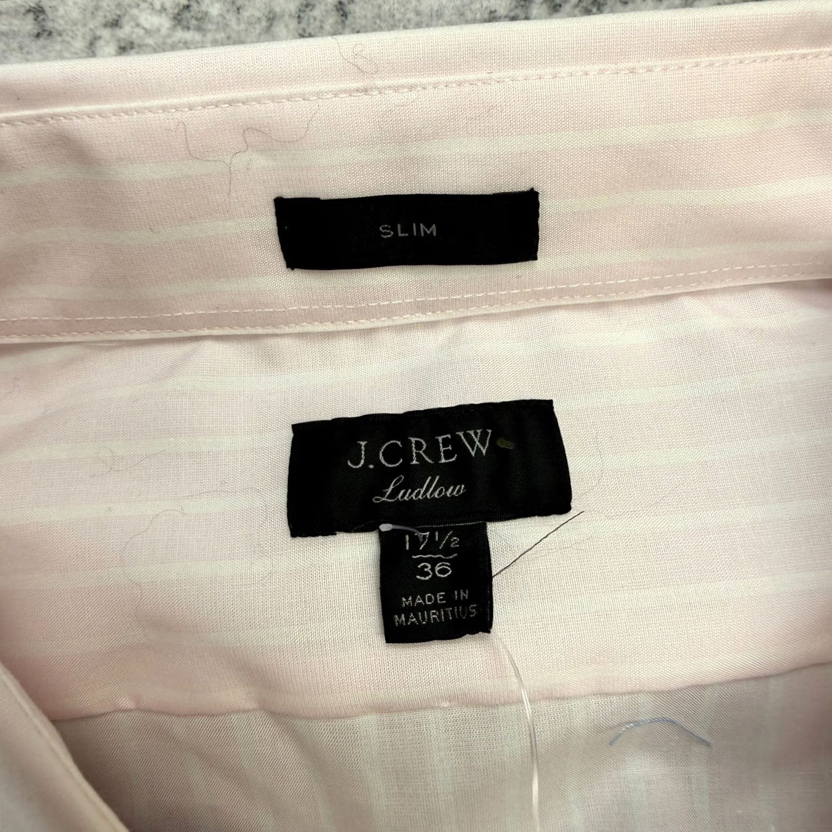 J.Crew J.CREW Dress Shirt Mens 17.5 Slim Pink Striped Ludlow Button Up Stretch Shirt Size 48R - 5 Thumbnail