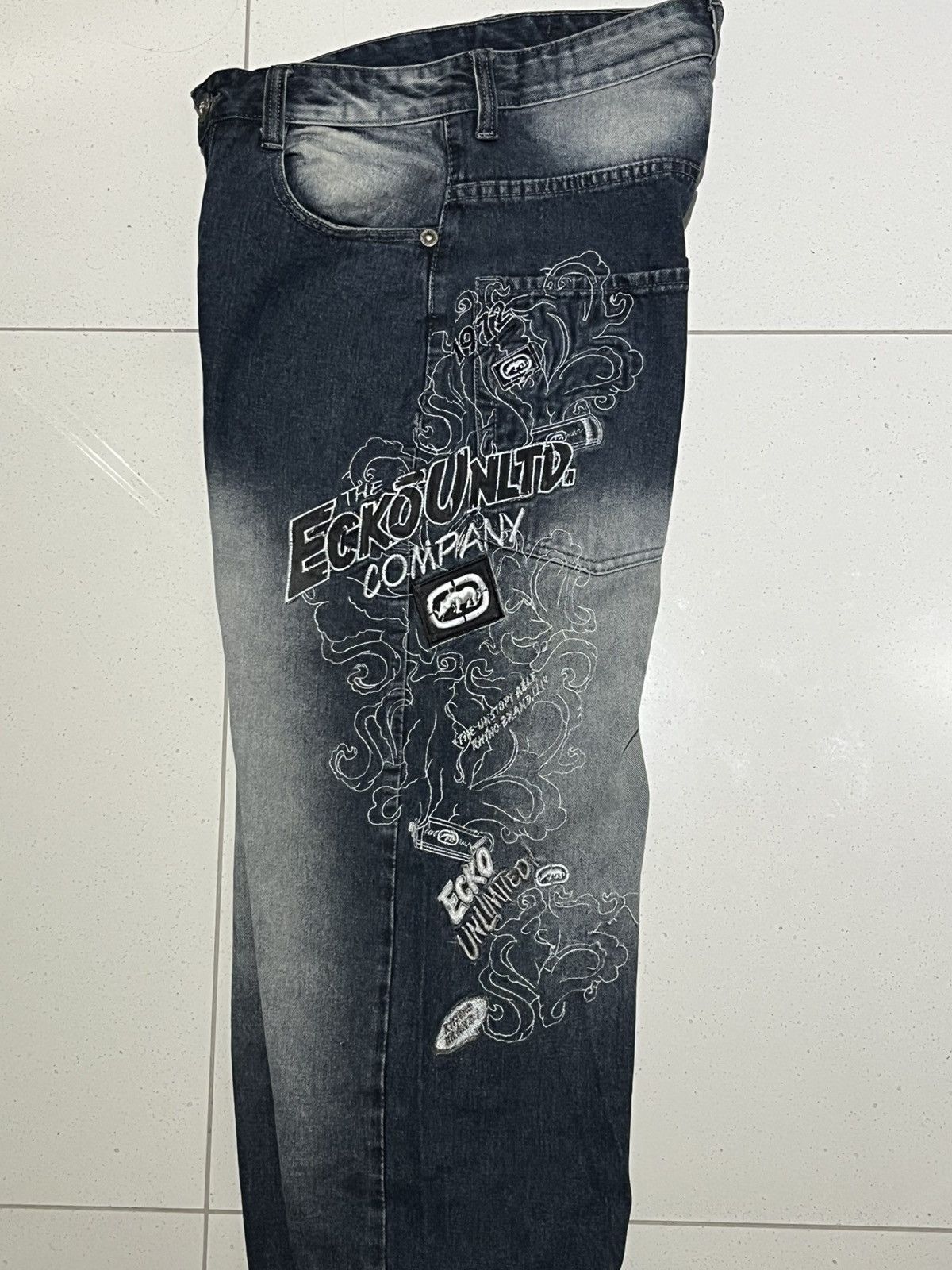 Ecko Unltd. Vintage Ecko Ultd Embroidered Jeans Size US 31 - 1 Thumbnail