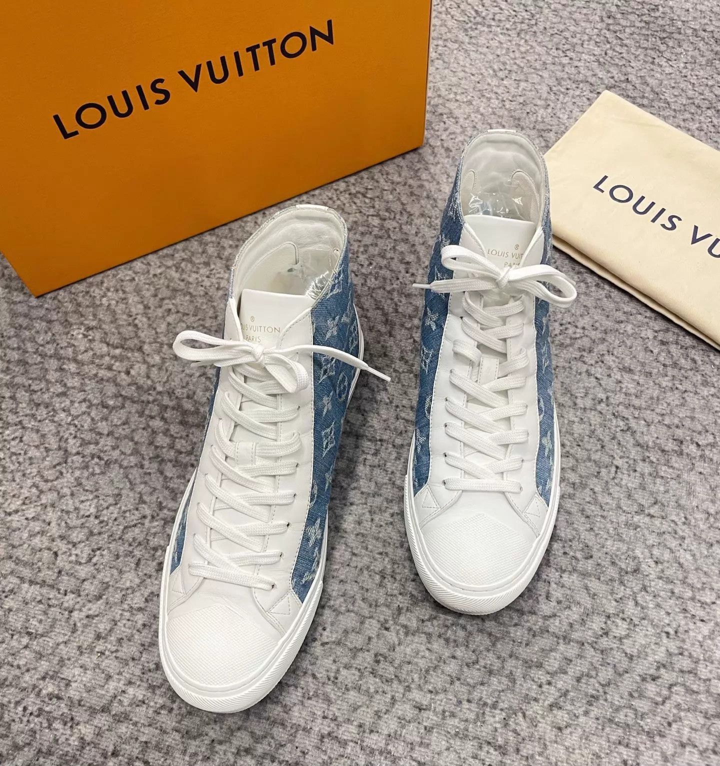 Louis Vuitton LV High-Top Color Blocked Blue Denim Sneaker US 7.5 Size US 7.5 / EU 40-41 - 2 Thumbnail
