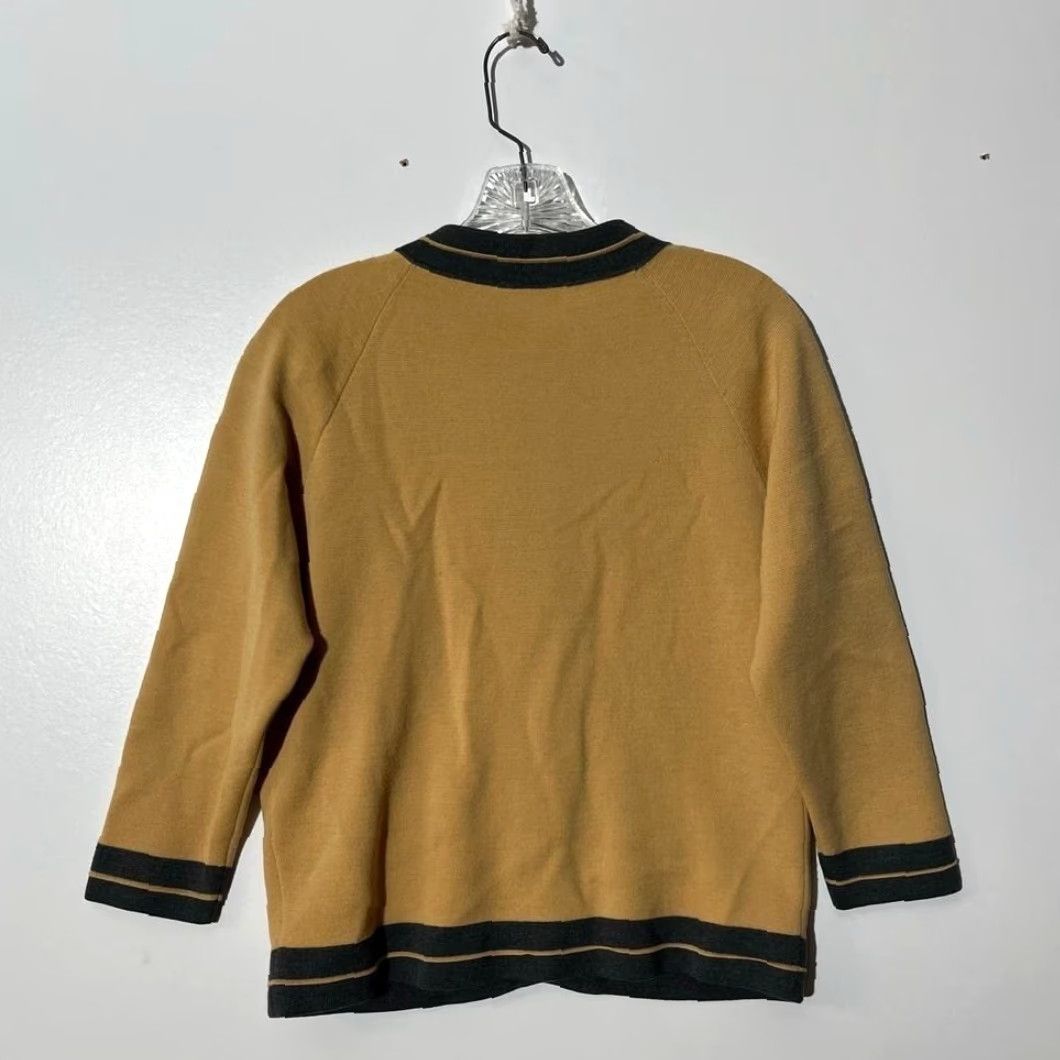 Vintage VINTAGE 90s Venezia Cadillac Cardigan Yellow Women 12 Wool Knit Pants? Size XL / US 12-14 / IT 48-50 - 4 Thumbnail