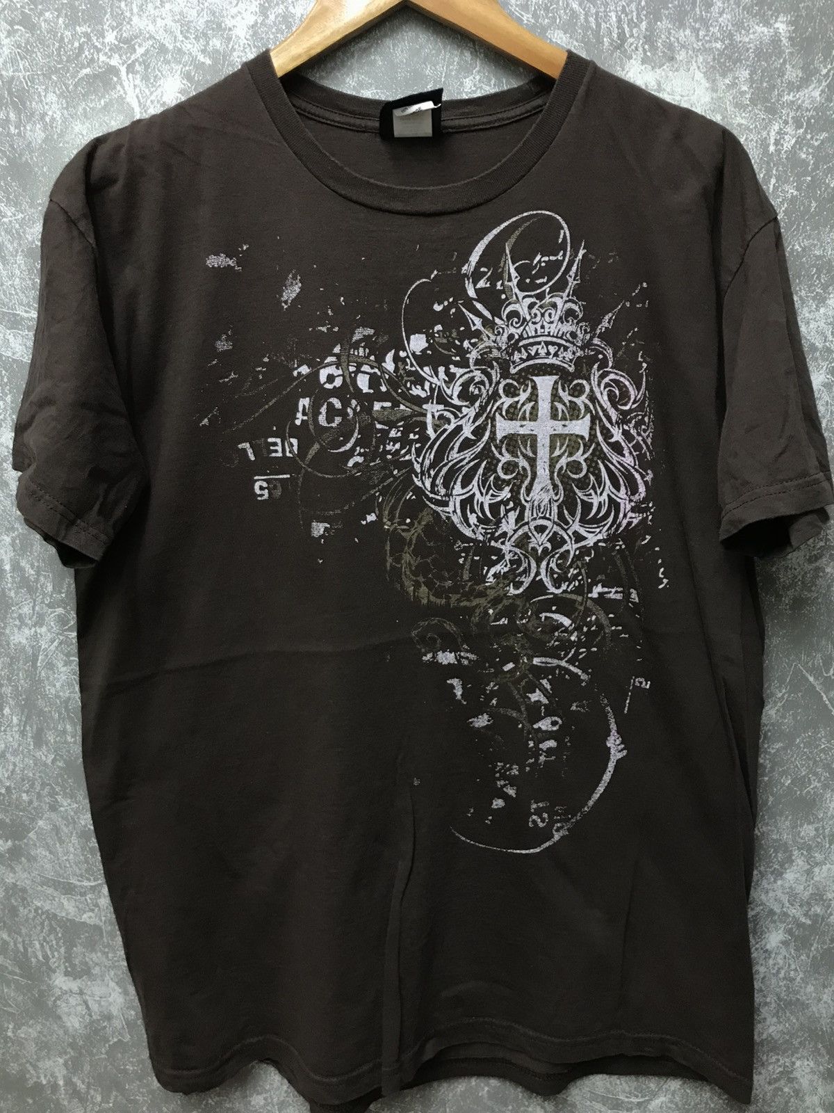 Point Zero Point Zero Affliction Cross Crown Y2K Graphic Tee Size US L / EU 52-54 / 3 - 1 Thumbnail
