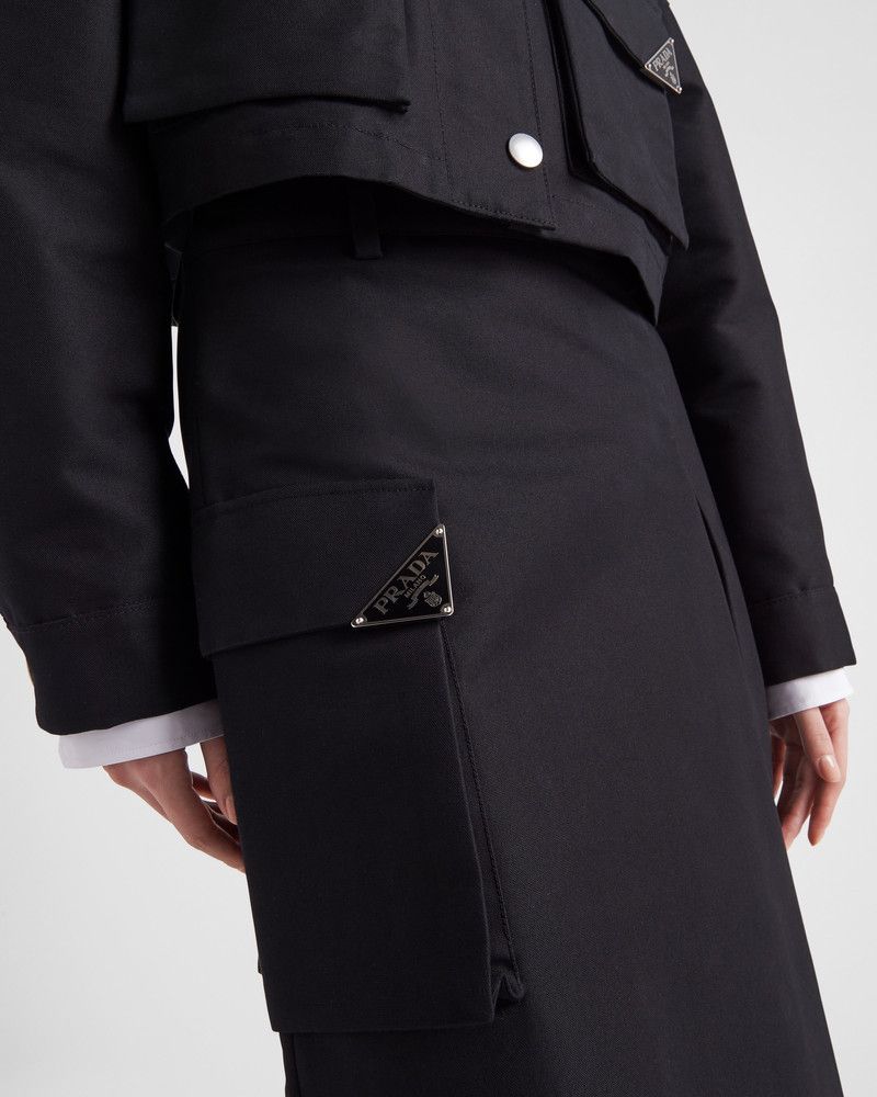 Prada o1B3y1r0426 Technical Canvas Skirt in Black Size 26" / US 2 / IT 38 - 3 Thumbnail