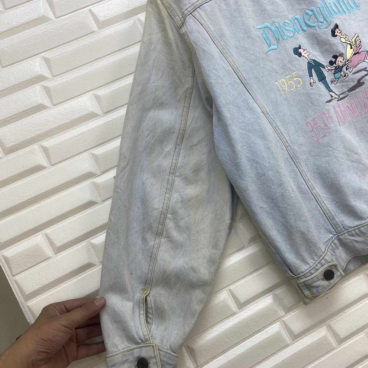 Mickey Mouse × Vintage Vtg Made in USA 35th Anniversary USA Flag Denim Trucker Size US M / EU 48-50 / 2 - 14 Thumbnail