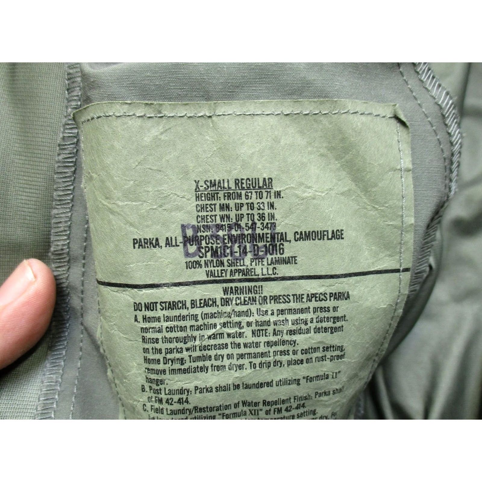 Vintage Valley Apparel Parka Jacket Mens X-Small Regular Camo Gore Tex Military Coat Size US XS / EU 42 / 0 - 6 Thumbnail