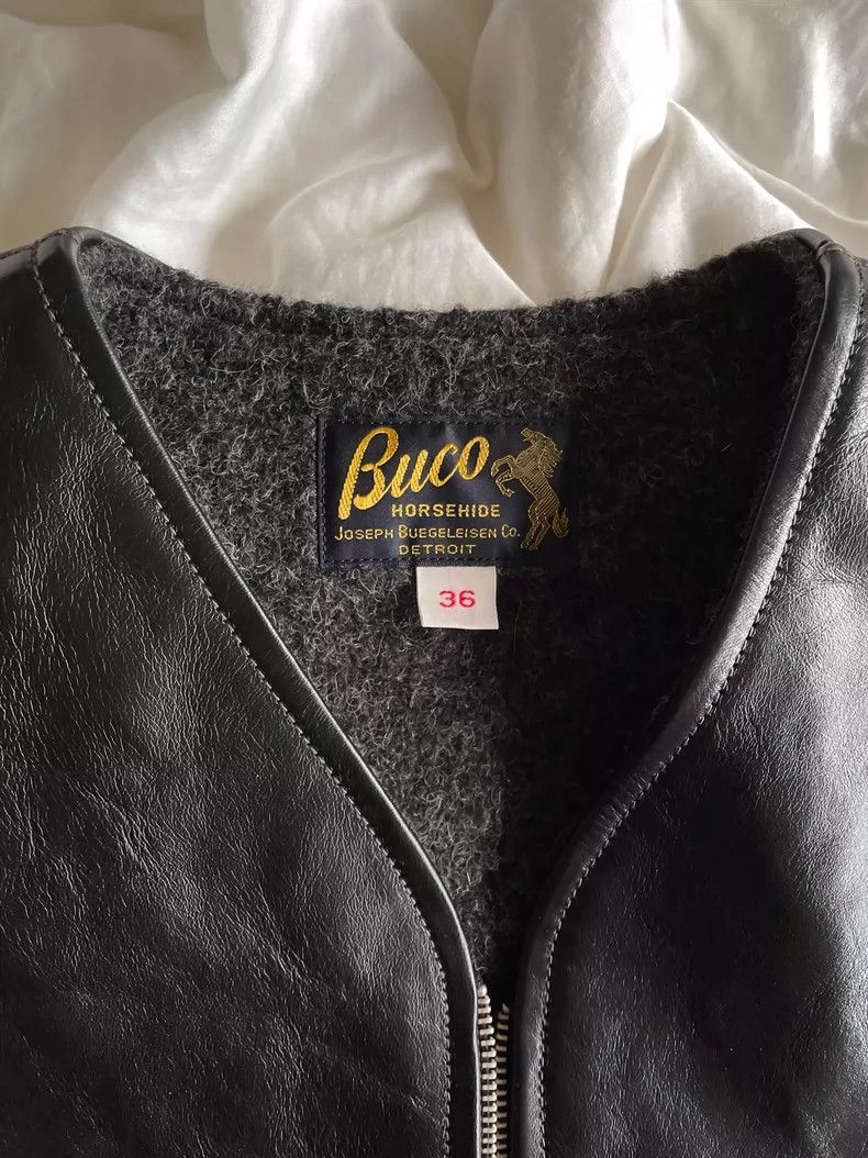 The Real McCoy's The Real McCoys Sise36 BUCO LEATHER ALPACA Vest Size US M / EU 48-50 / 2 - 2 Thumbnail
